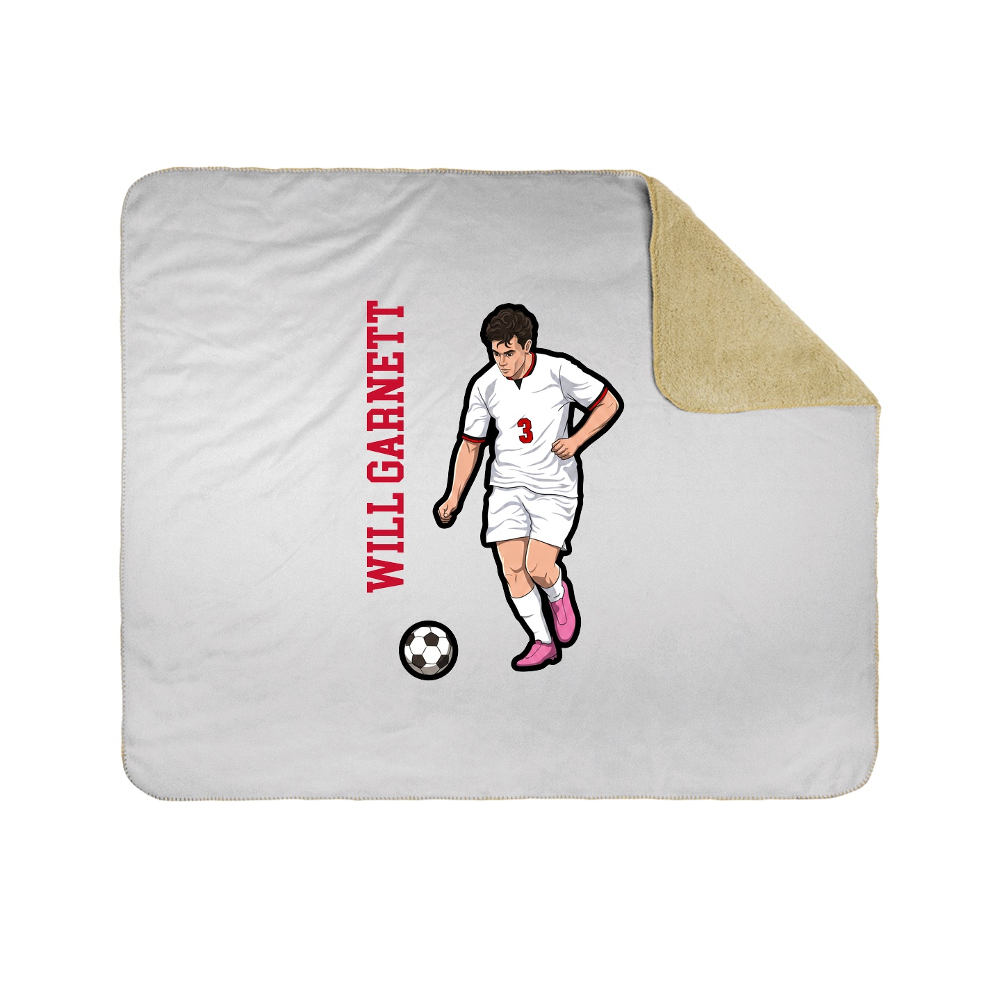 Throw Blanket — Name Vertical in White