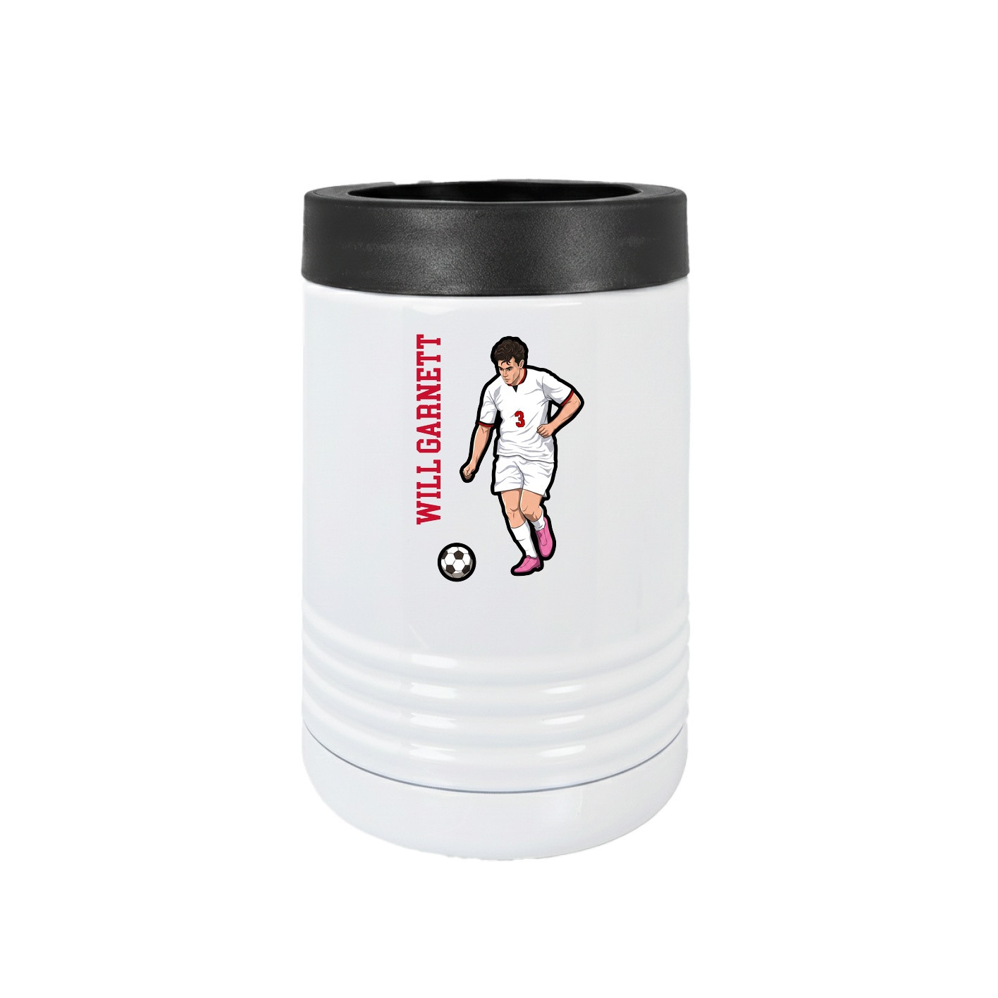 Beverage Holder — Name Vertical in White