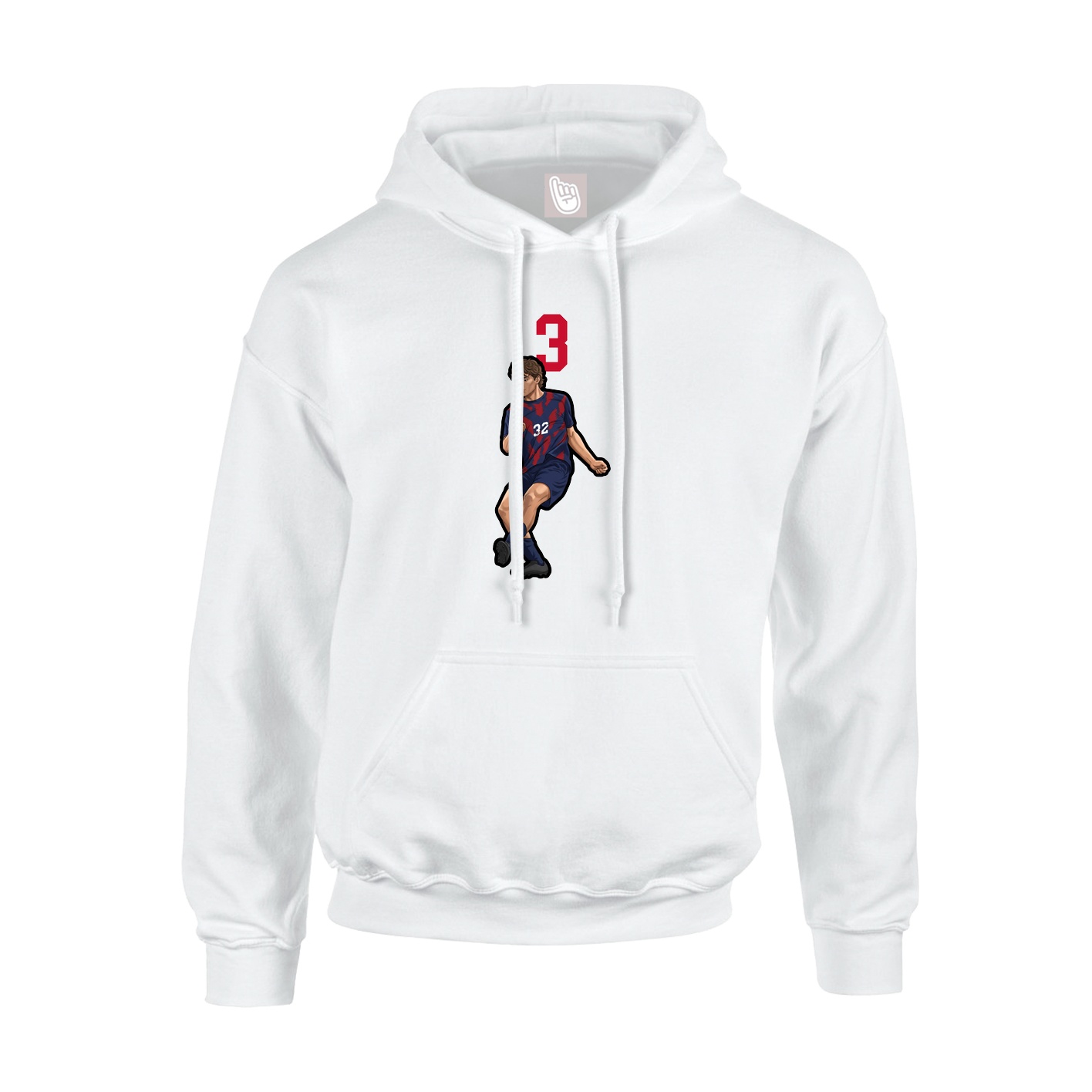 Youth Hoodie — Number Top in White