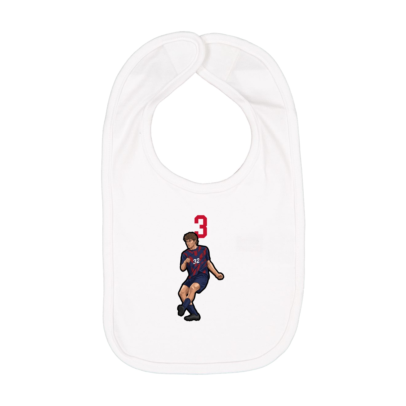 Infant Bib — Number Top in White