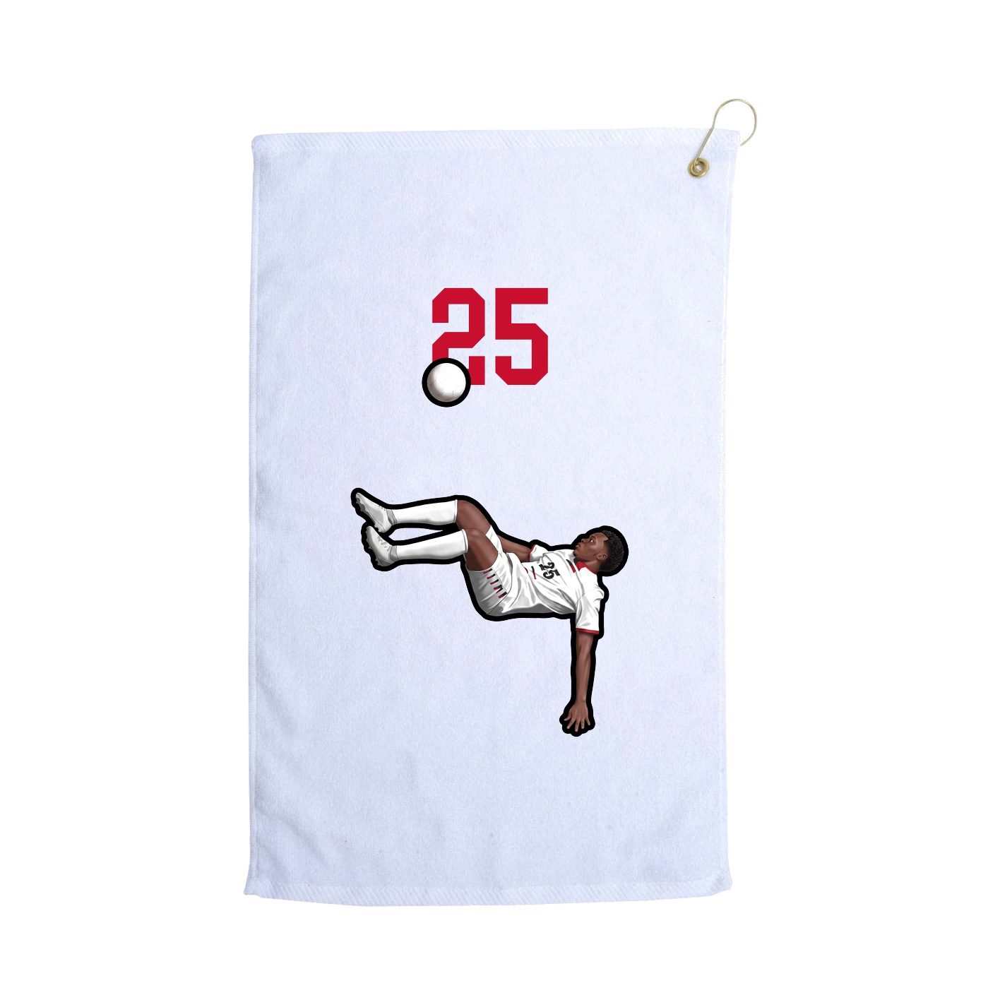 Golf Towel — Number Top in White
