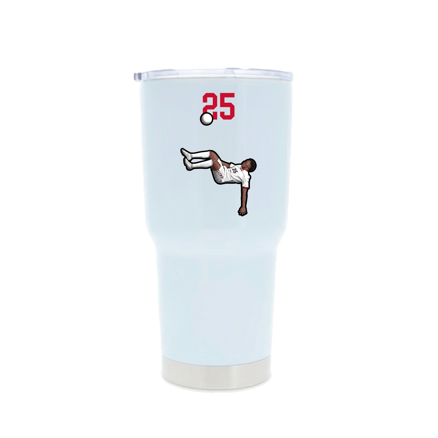 30oz Stainless Steel Tumbler — Number Top in White