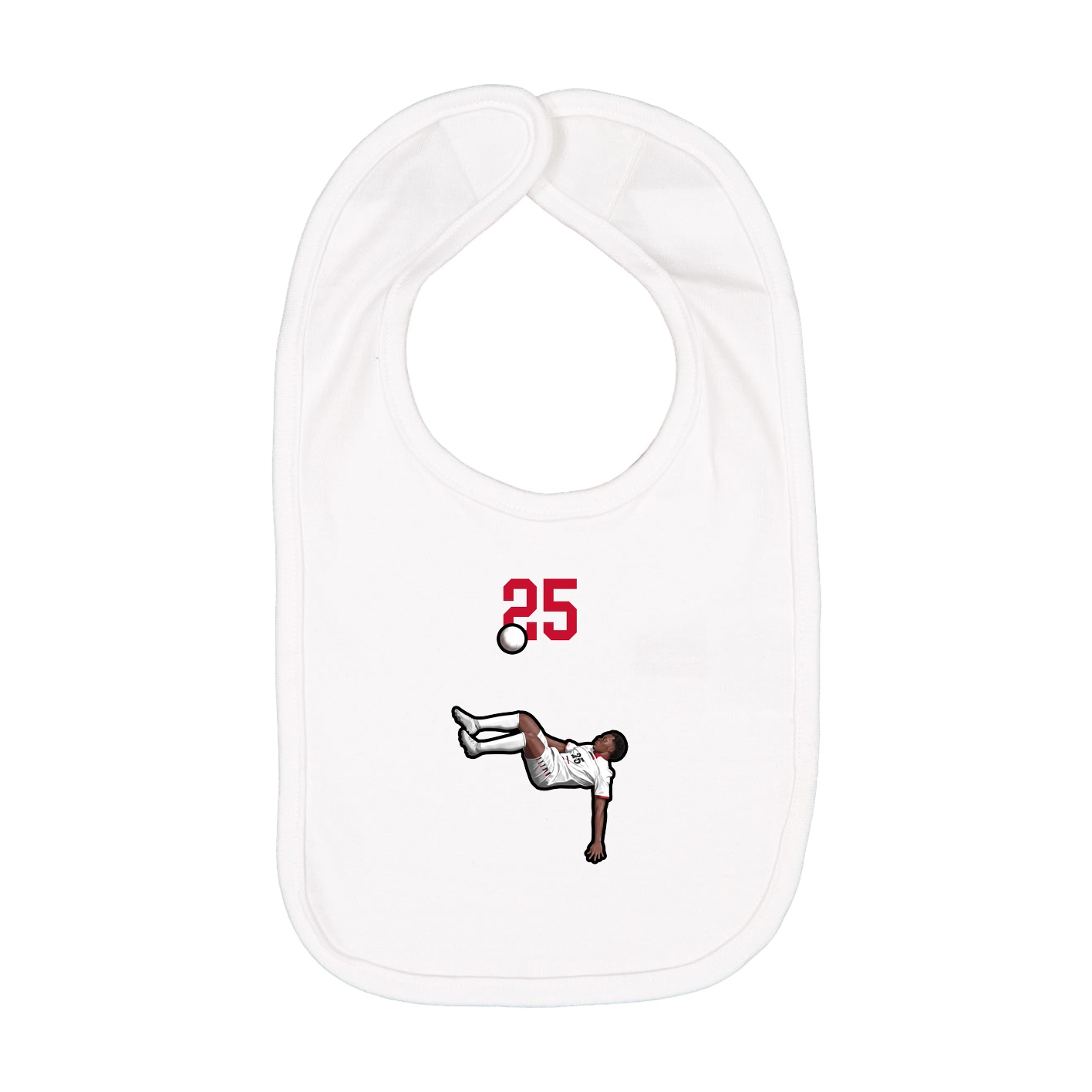 Infant Bib — Number Top in White