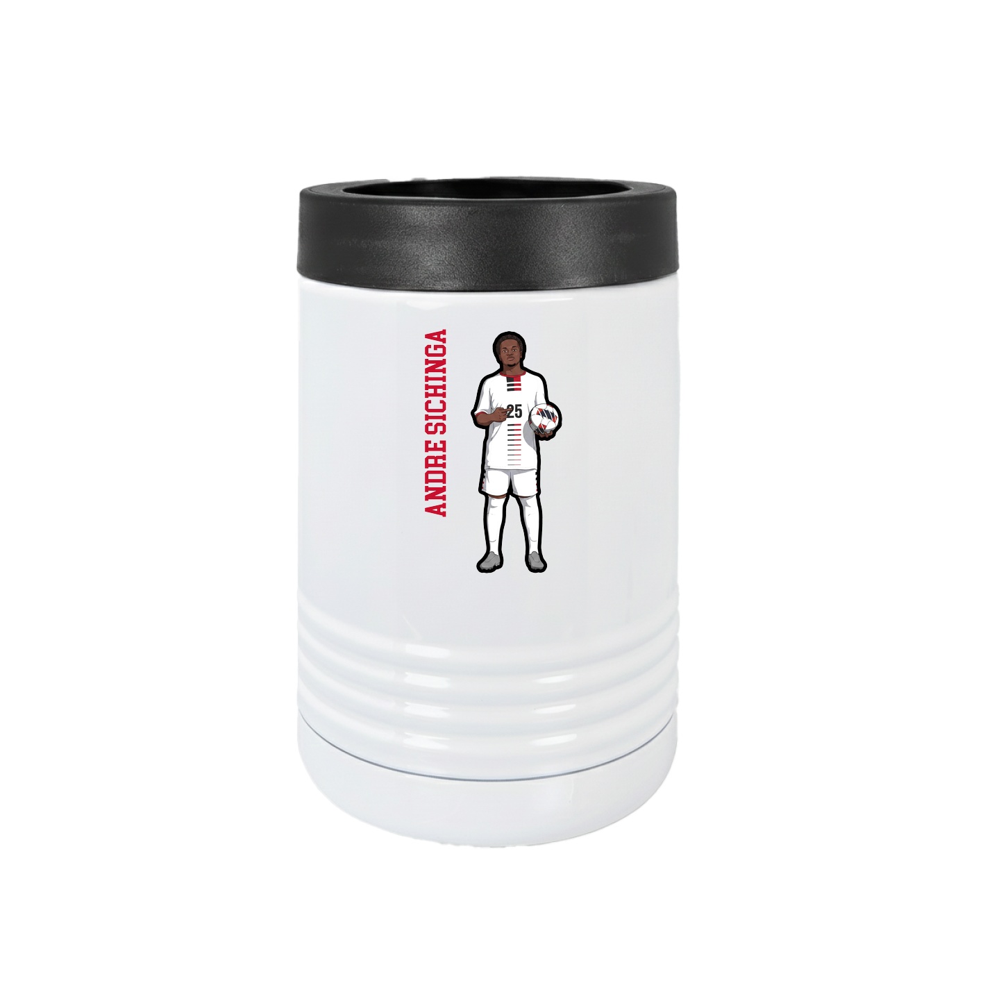 Beverage Holder — Name Vertical in White