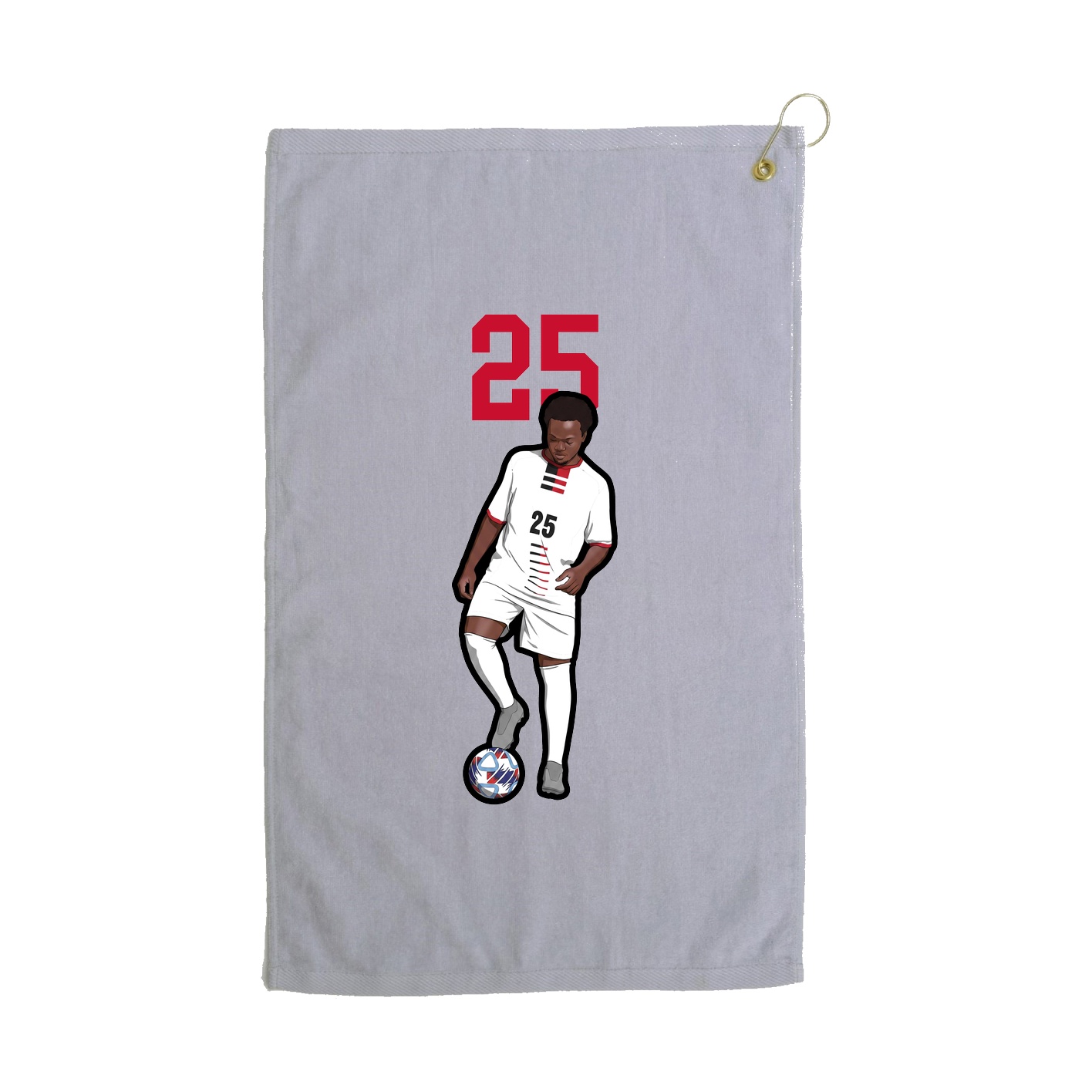 Golf Towel — Number Top in Grey