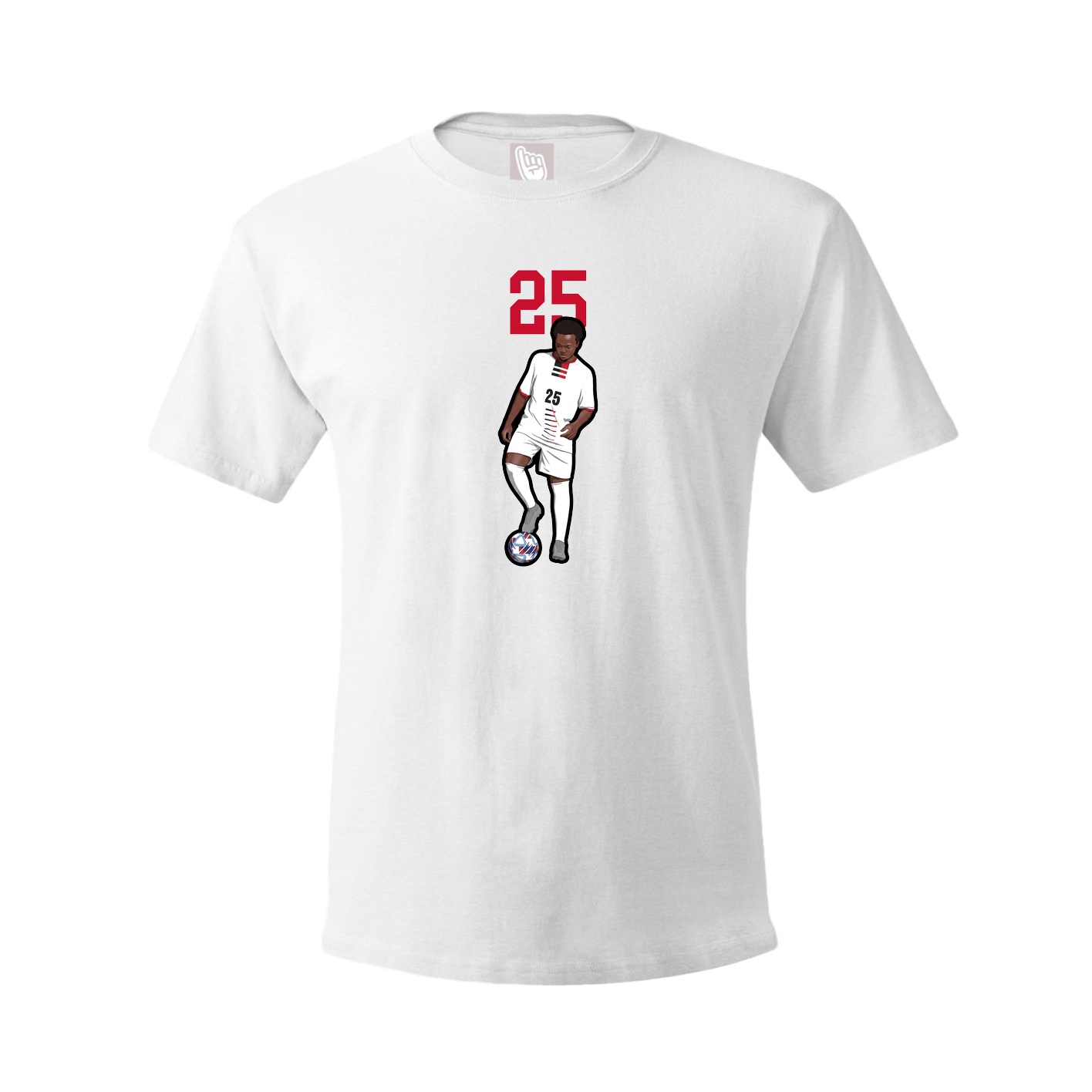 Youth Tee — Number Top in White