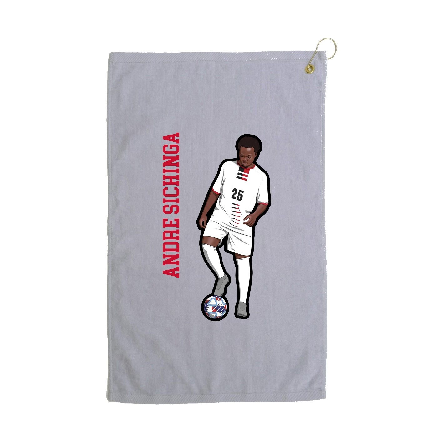 Golf Towel — Name Vertical in Grey
