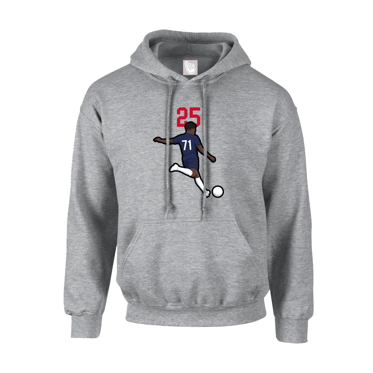 Youth Hoodie — Number Top in Grey
