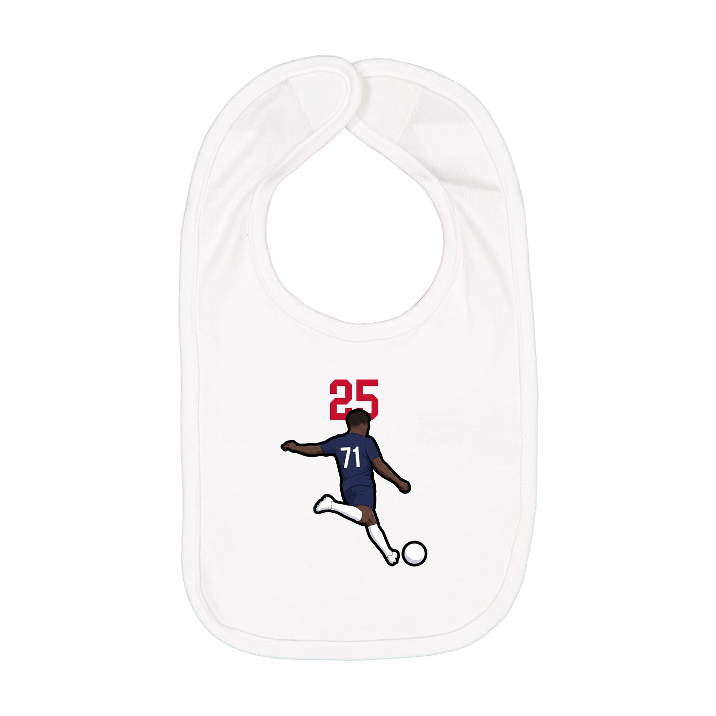 Infant Bib — Number Top in White
