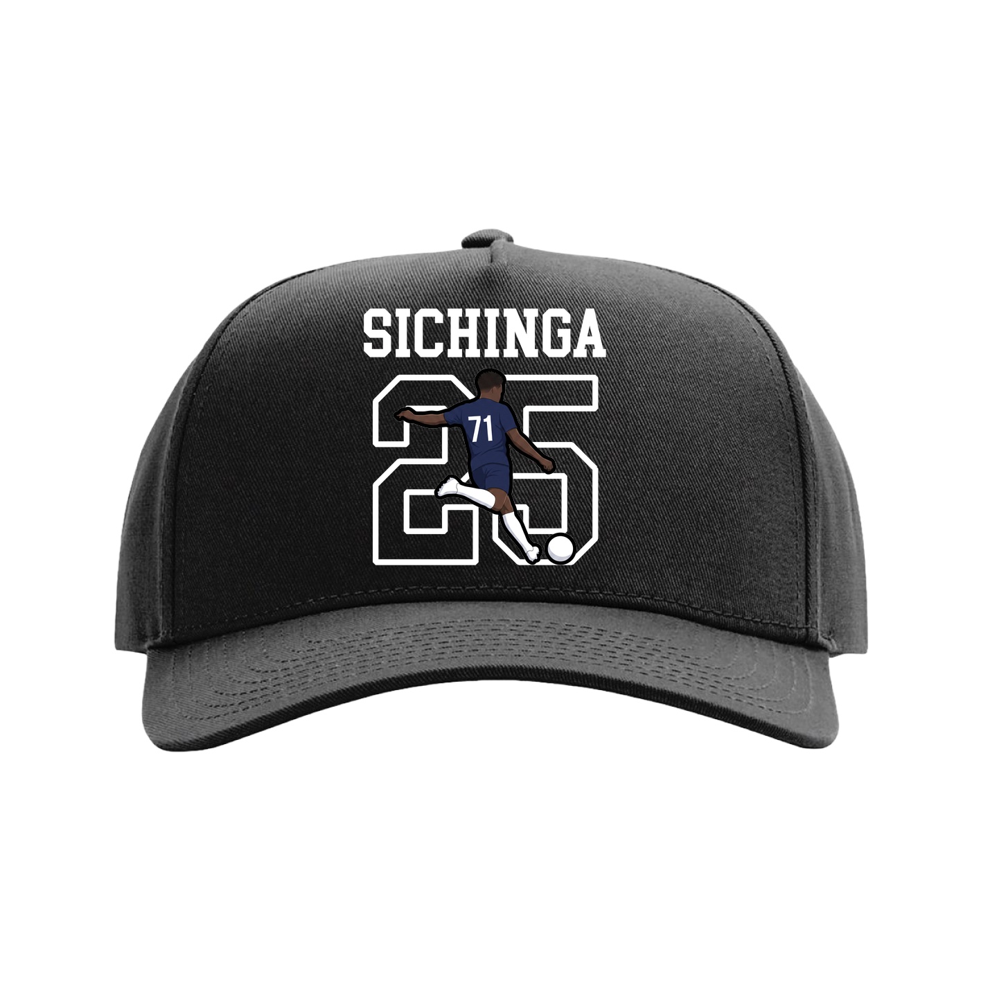 Full Fabric Five-Panel Champ Cap — Shirsey in Black