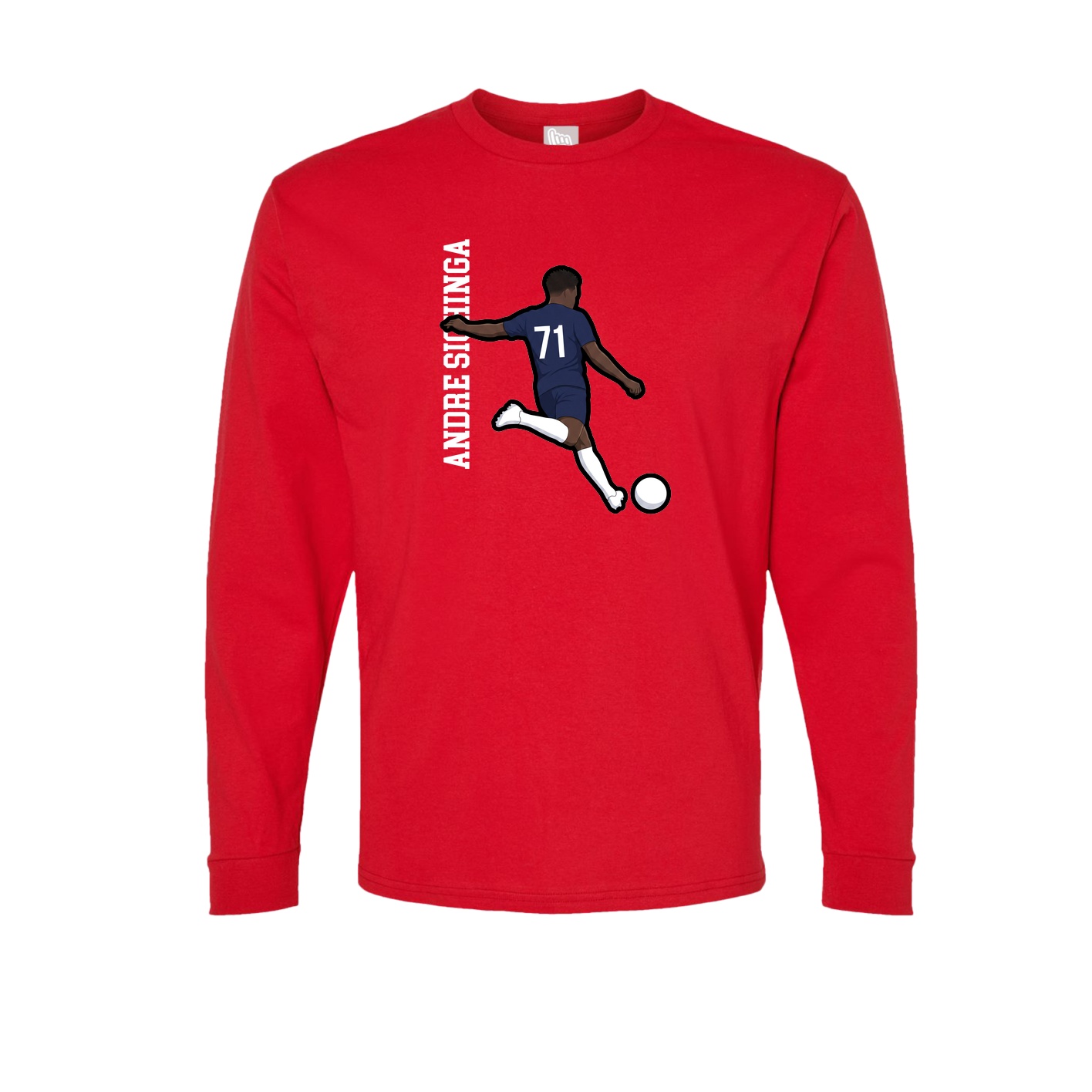 Long Sleeve Tee — Name Vertical in Red