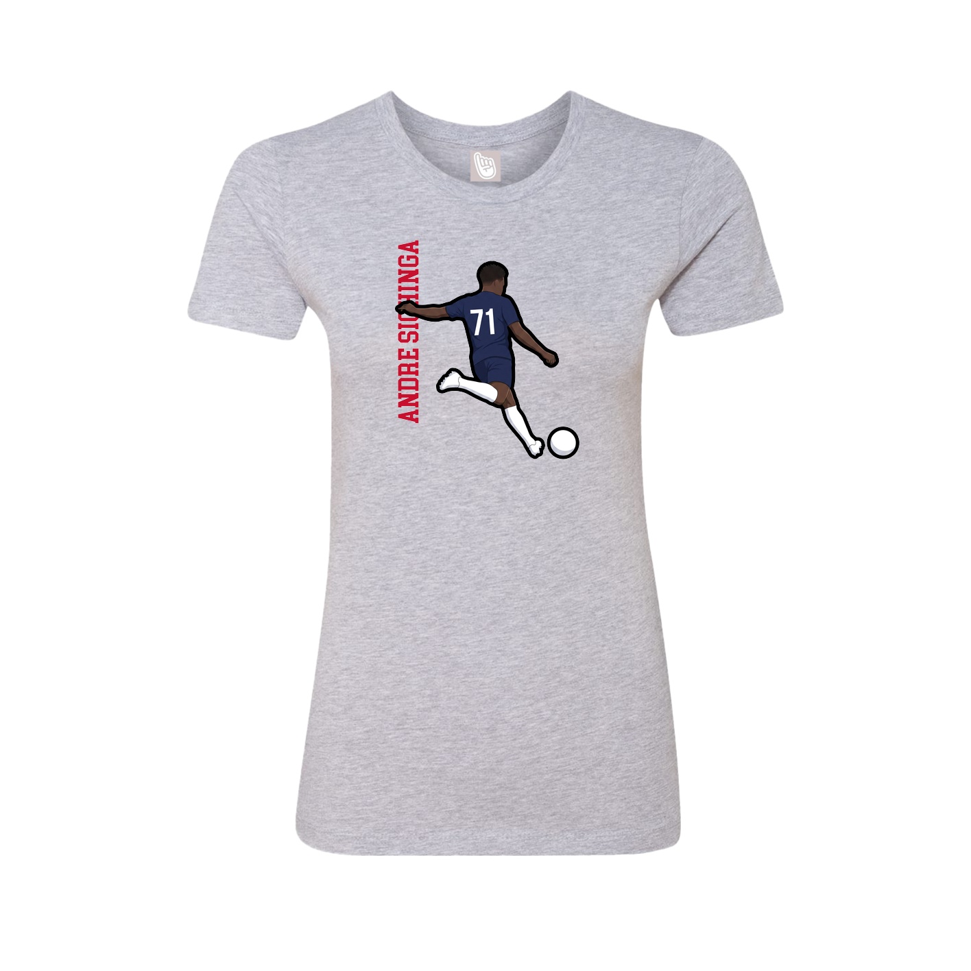 Womens Tee — Name Vertical in Grey