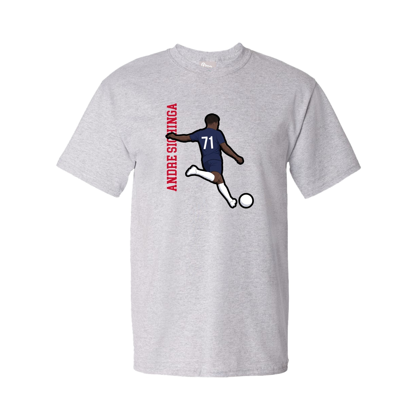 Youth Tee — Name Vertical in Grey