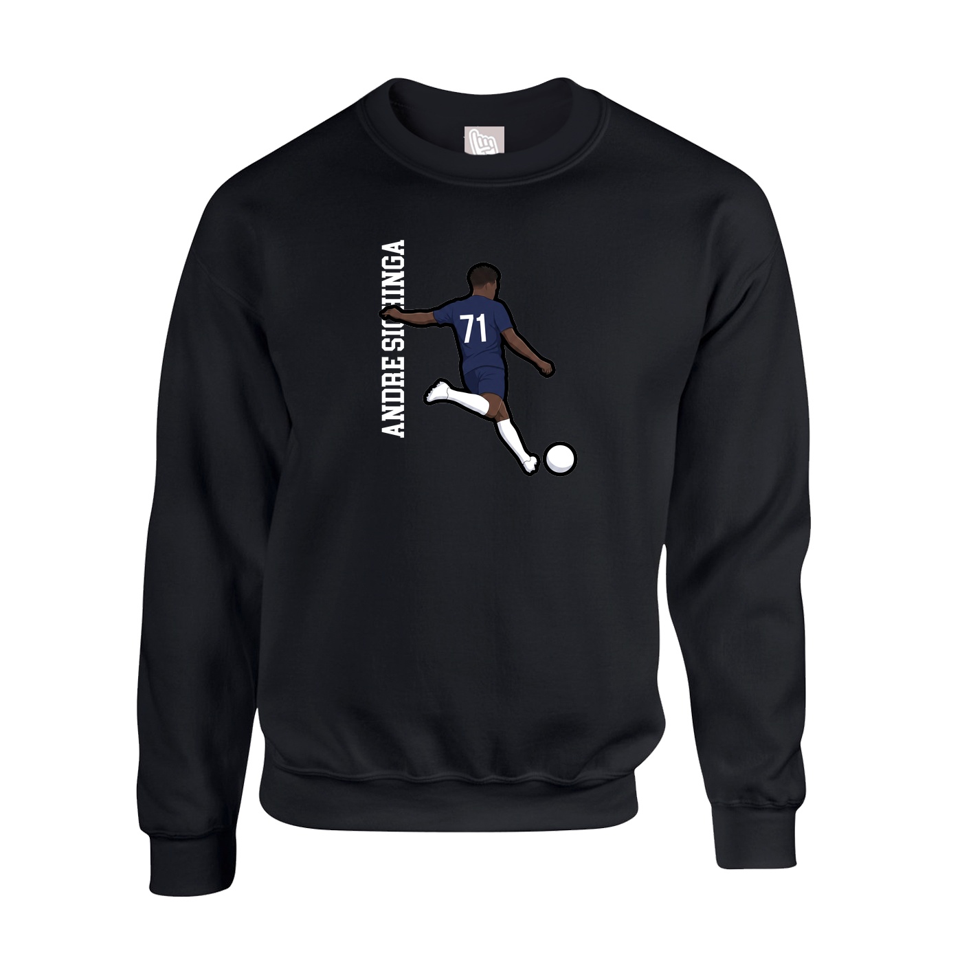 Fleece Crew — Name Vertical in Black