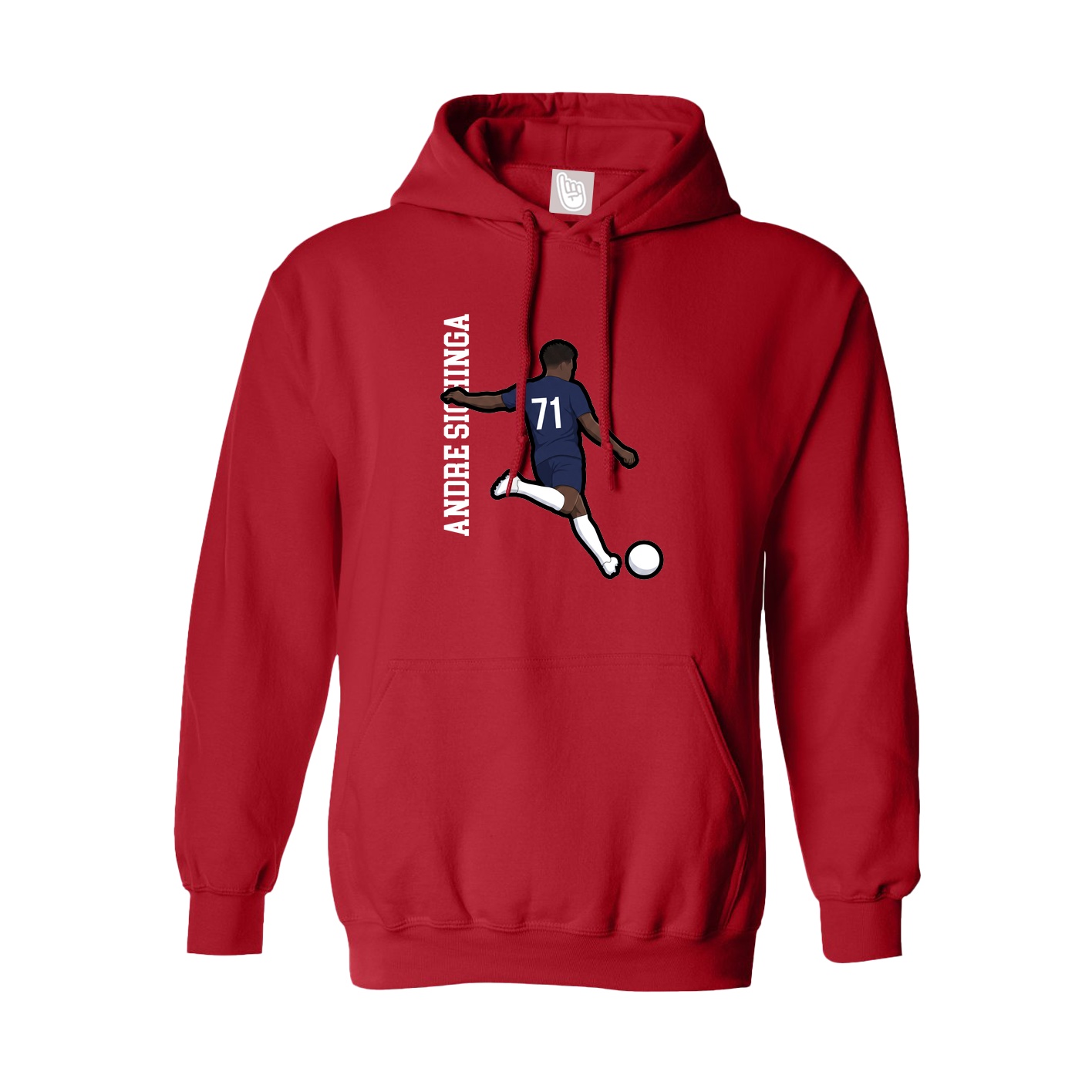 Youth Hoodie — Name Vertical in Red