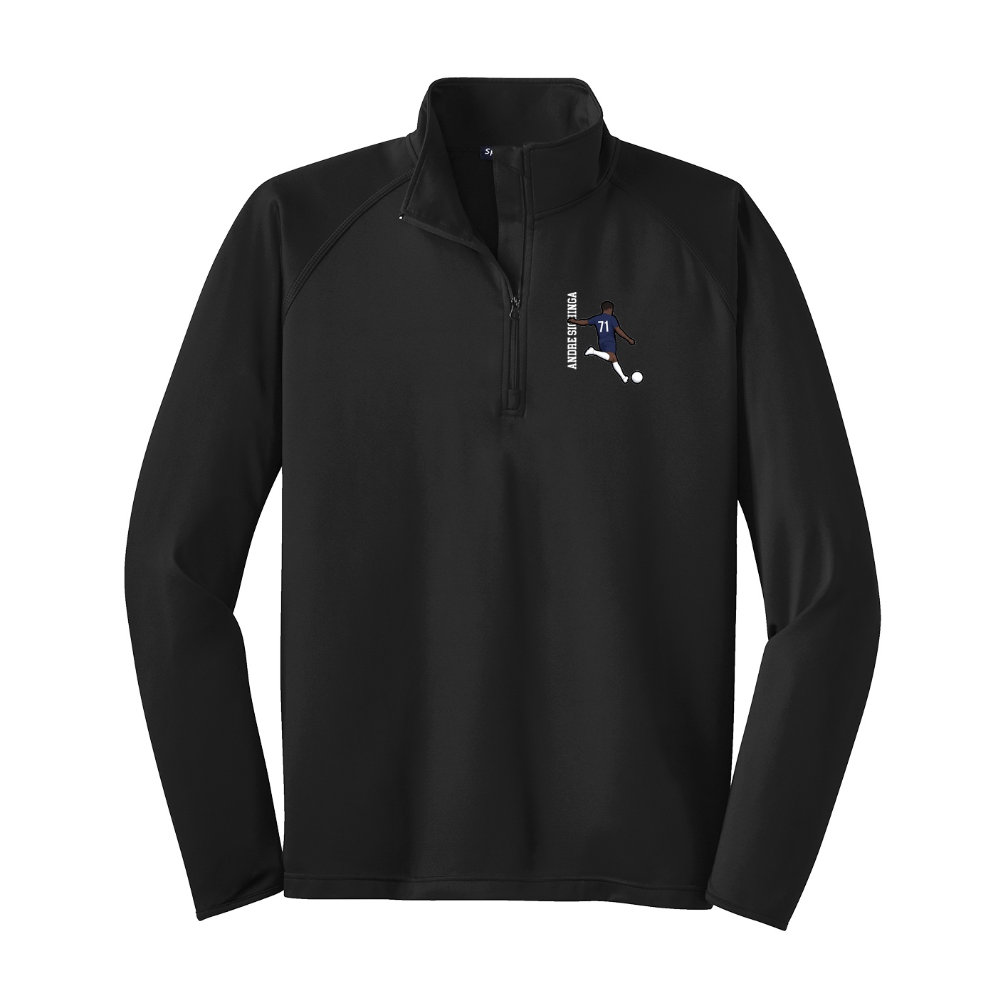 Q-Zip Pullover — Name Vertical in Black