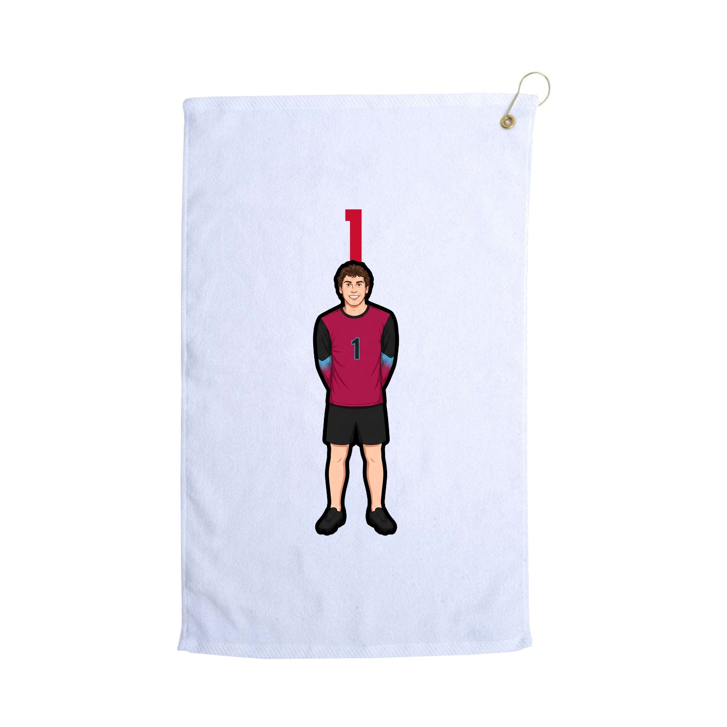 Golf Towel — Number Top in White
