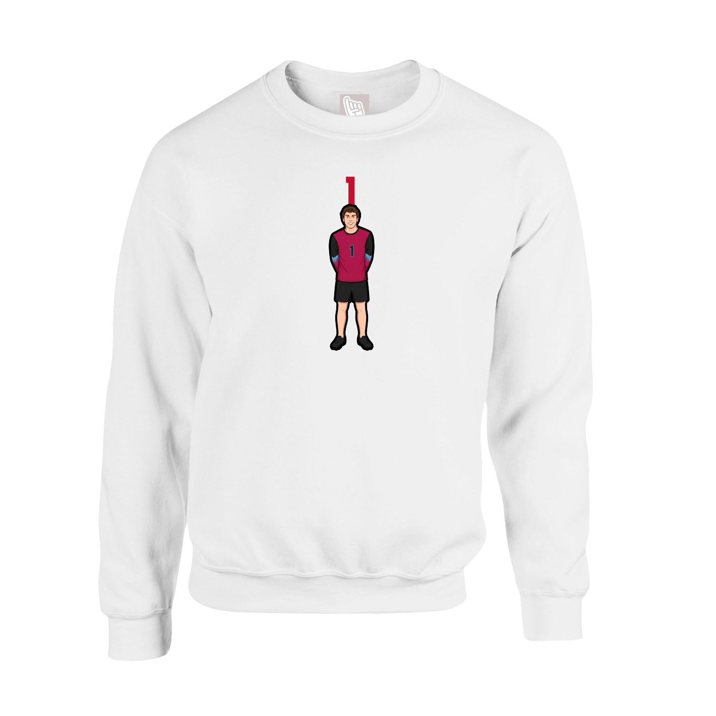 Fleece Crew — Number Top in White