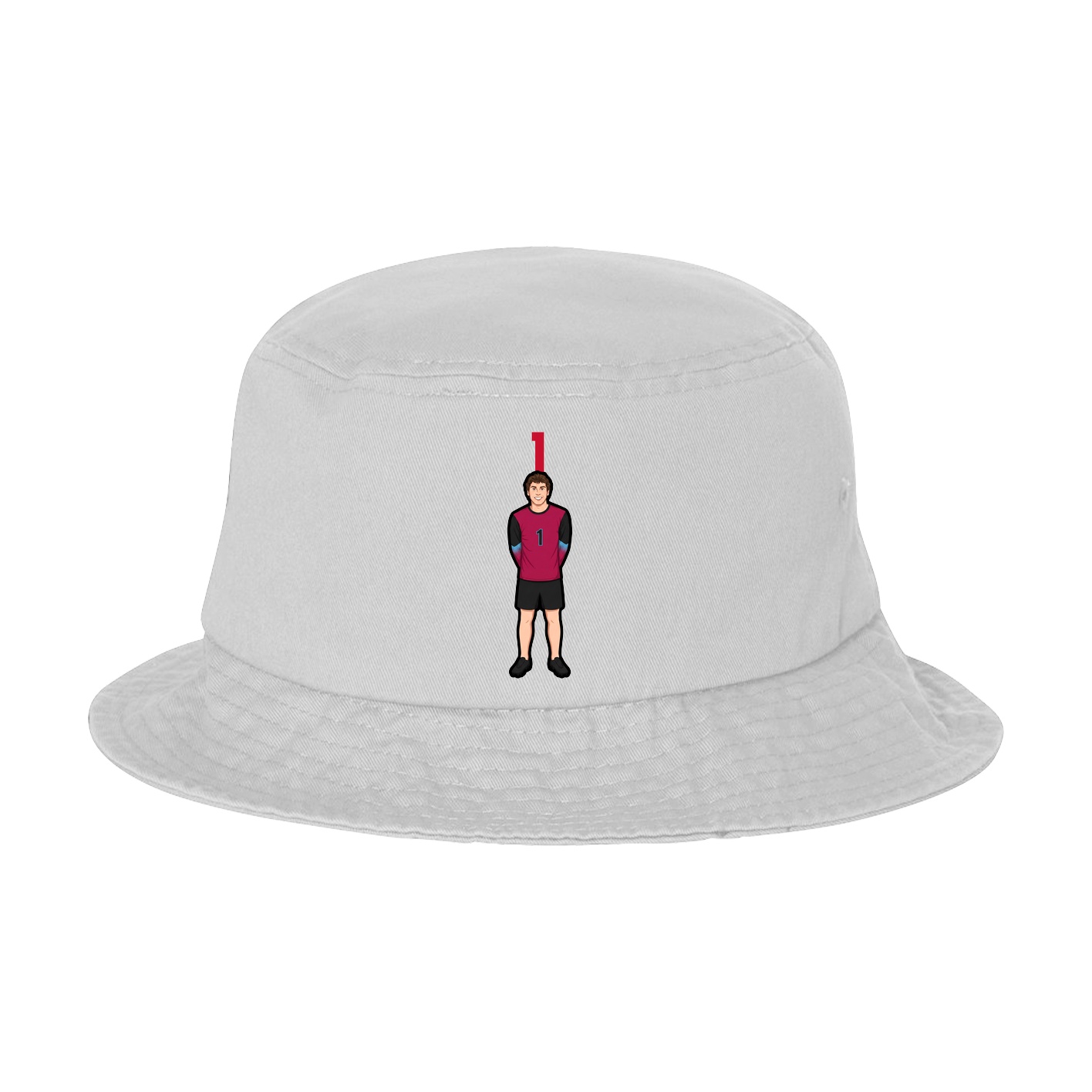 Bucket Cap — Number Top in White
