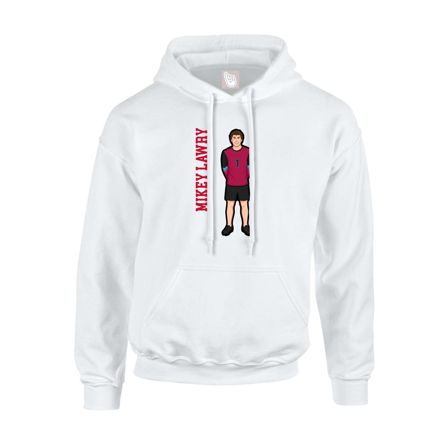 Youth Hoodie — Name Vertical in White