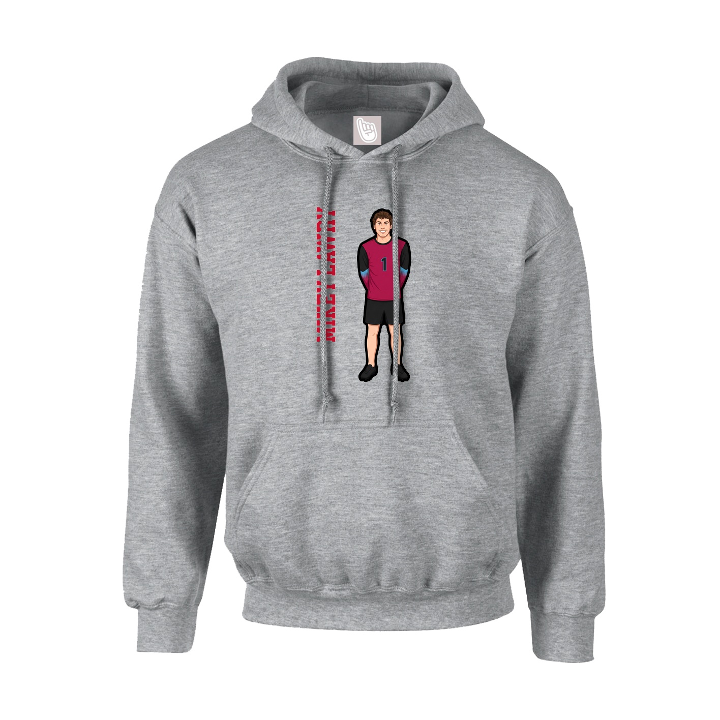 Youth Hoodie — Name Vertical in Grey