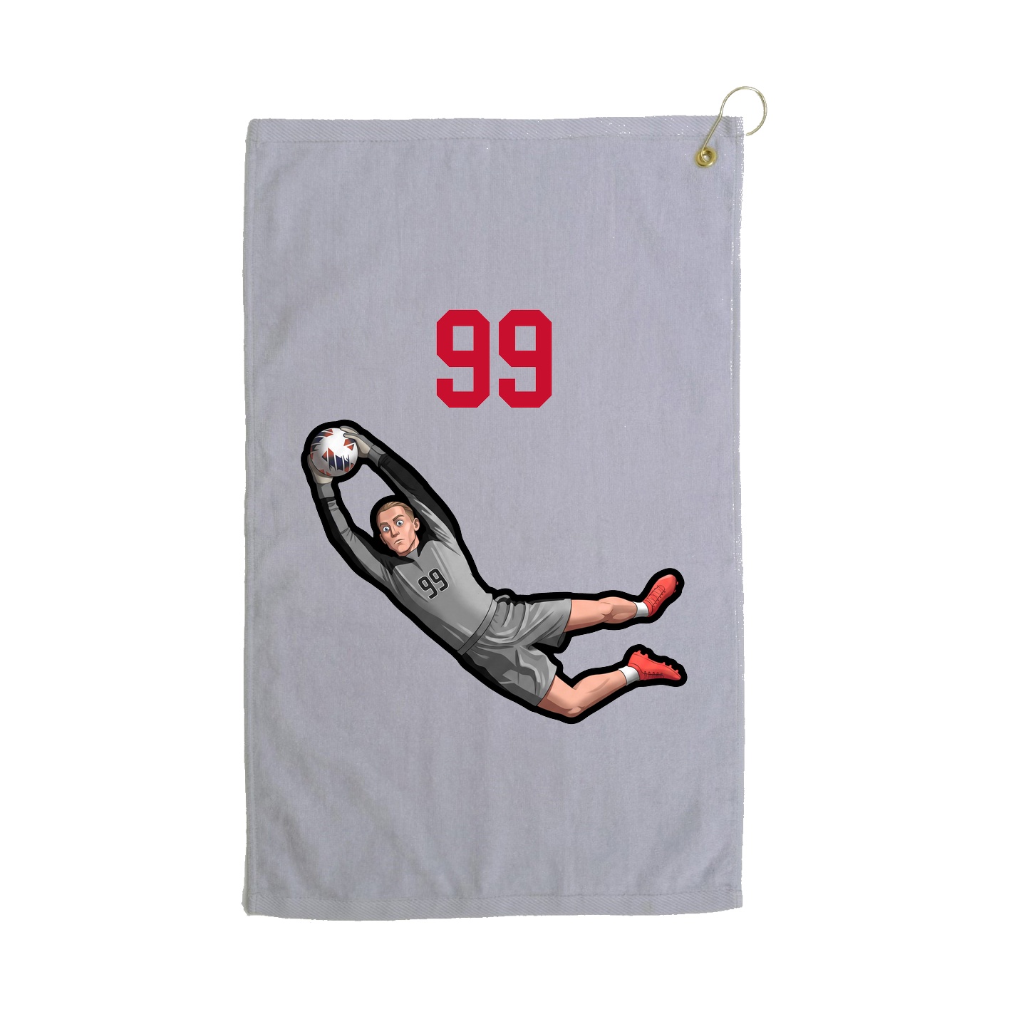 Golf Towel — Number Top in Grey