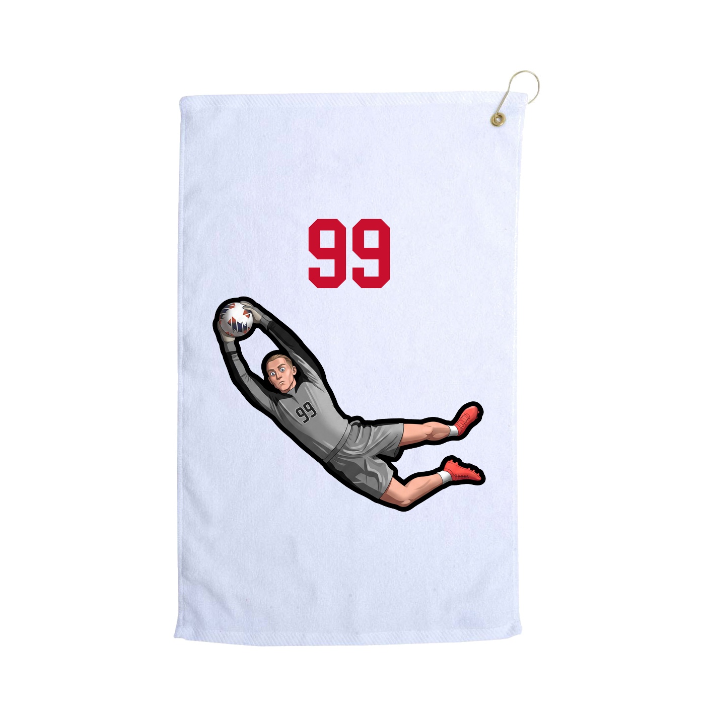 Golf Towel — Number Top in White