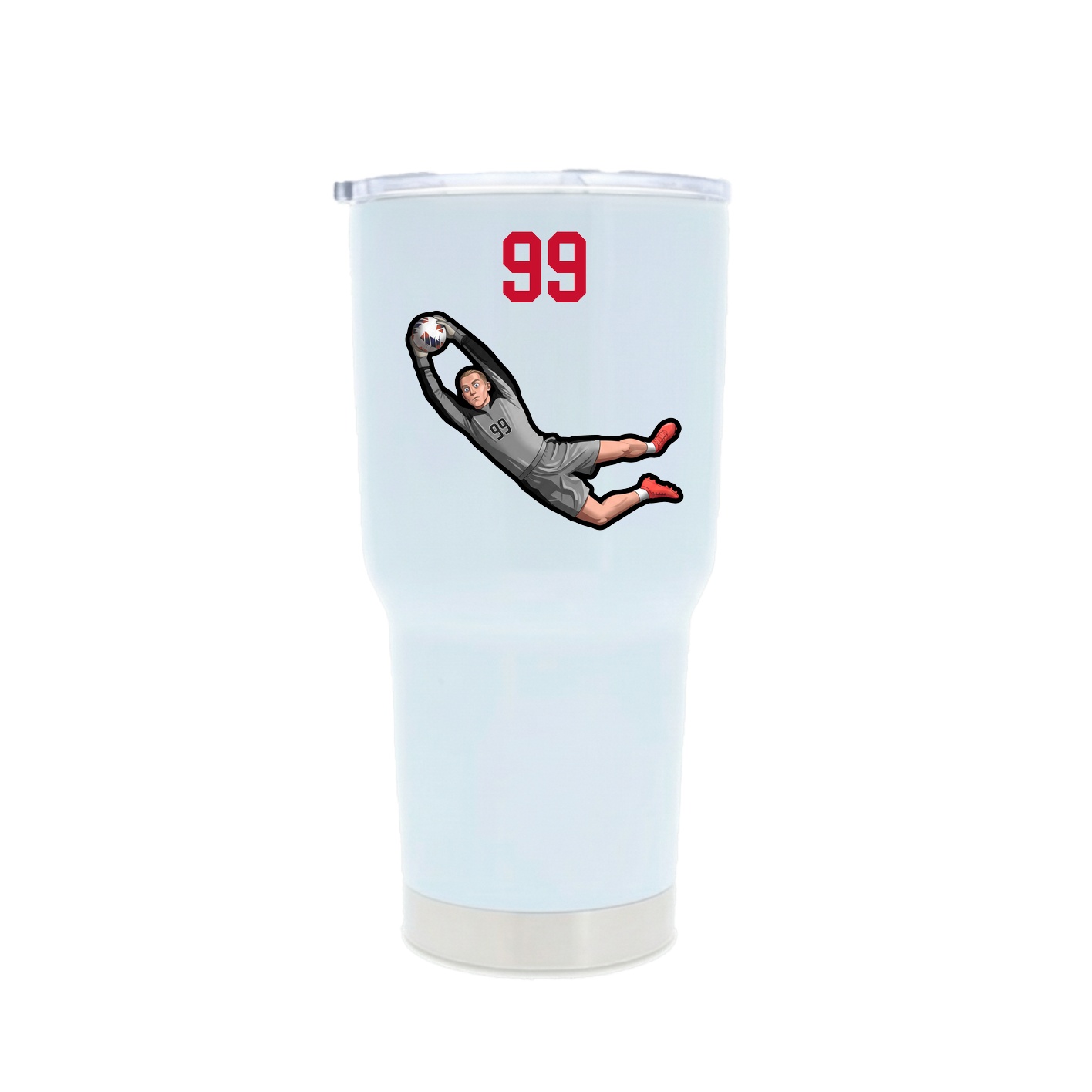 30oz Stainless Steel Tumbler — Number Top in White