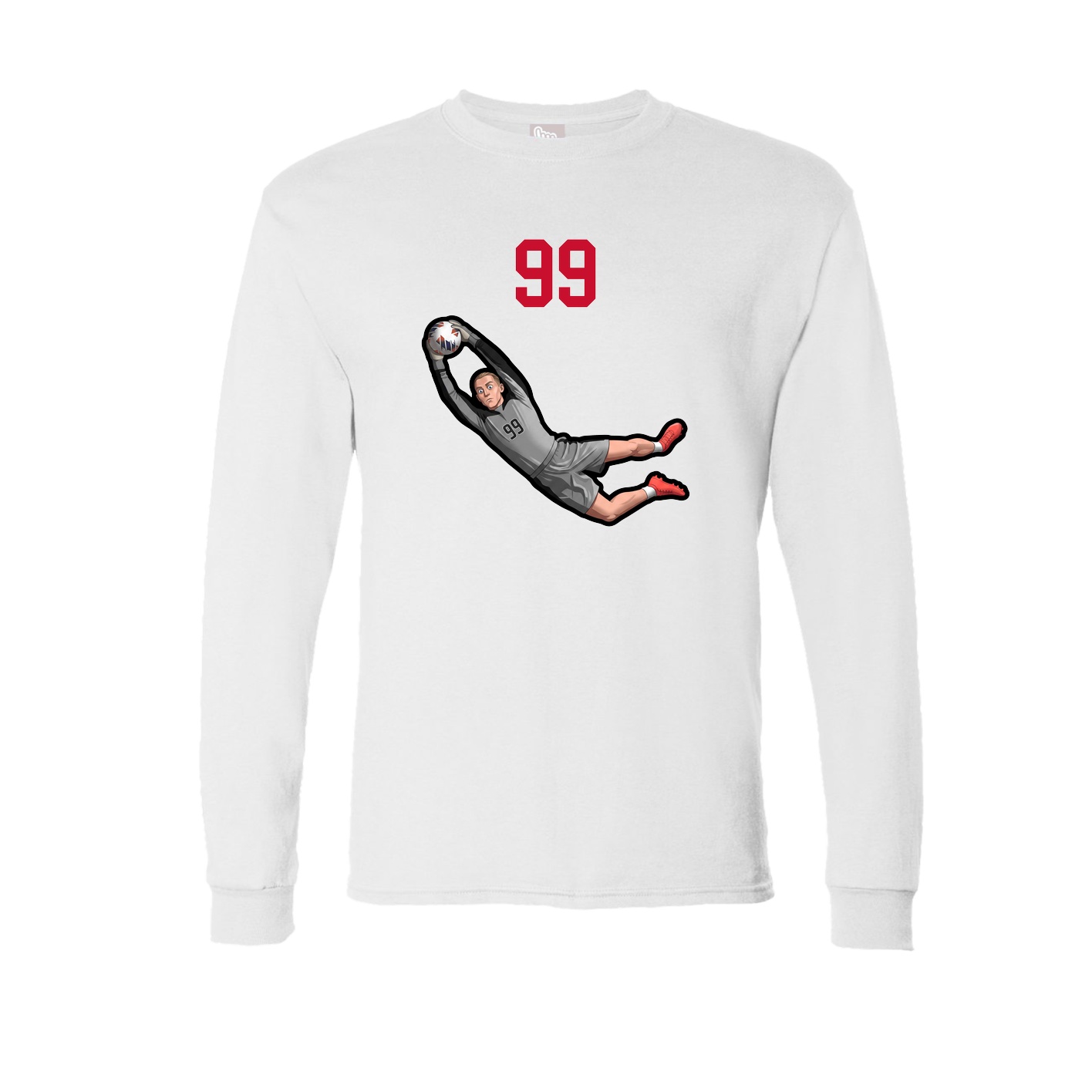 Long Sleeve Tee — Number Top in White