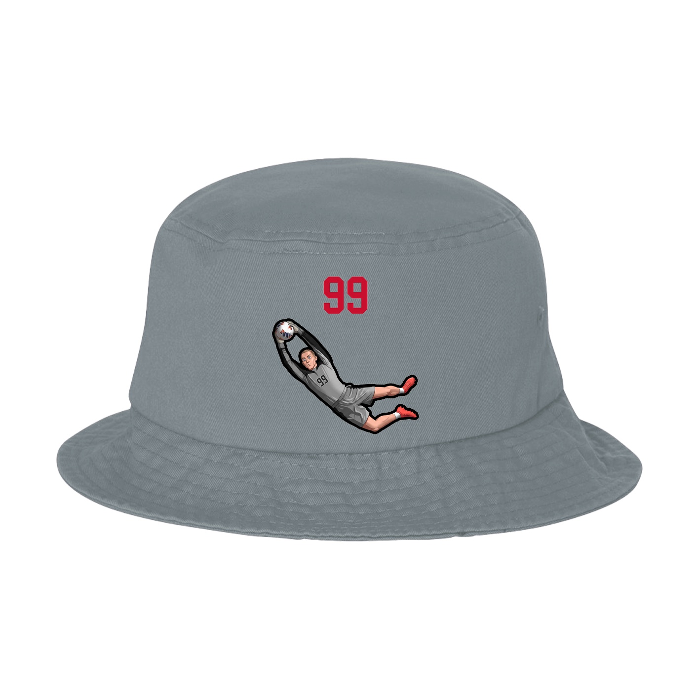 Bucket Cap — Number Top in Grey