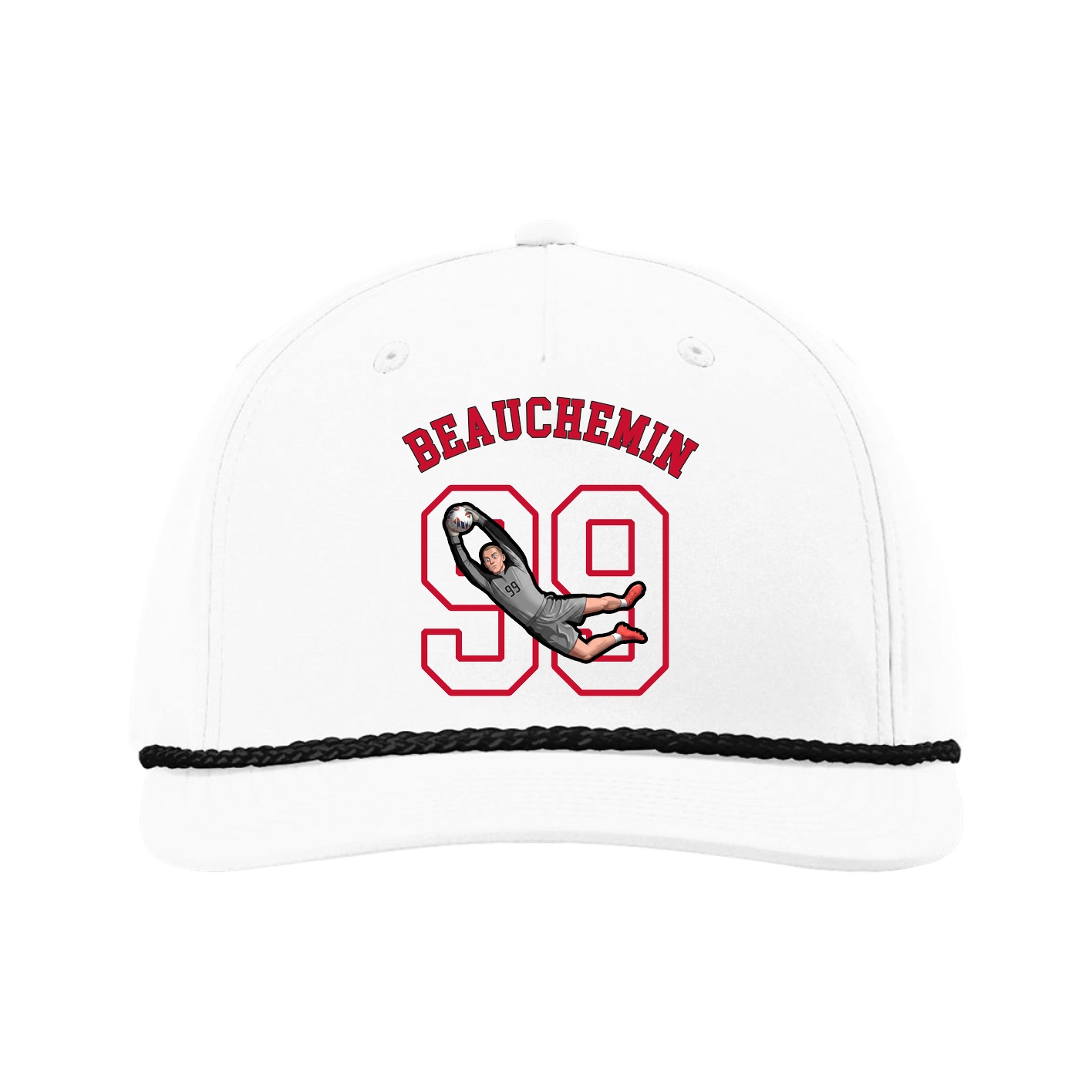 Five-Panel Classic Rope Cap — Shirsey Arch in White