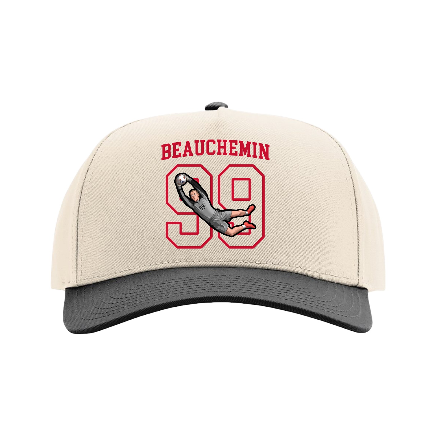 Full Fabric Five-Panel Champ Cap — Shirsey in Cream/Black