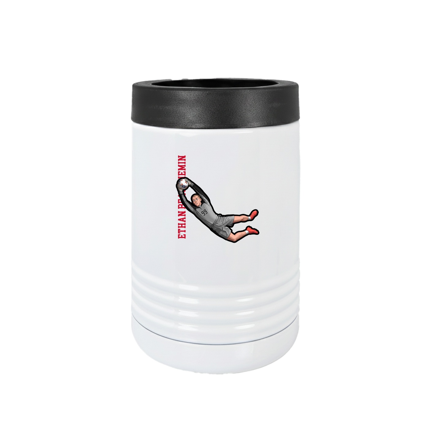 Beverage Holder — Name Vertical in White