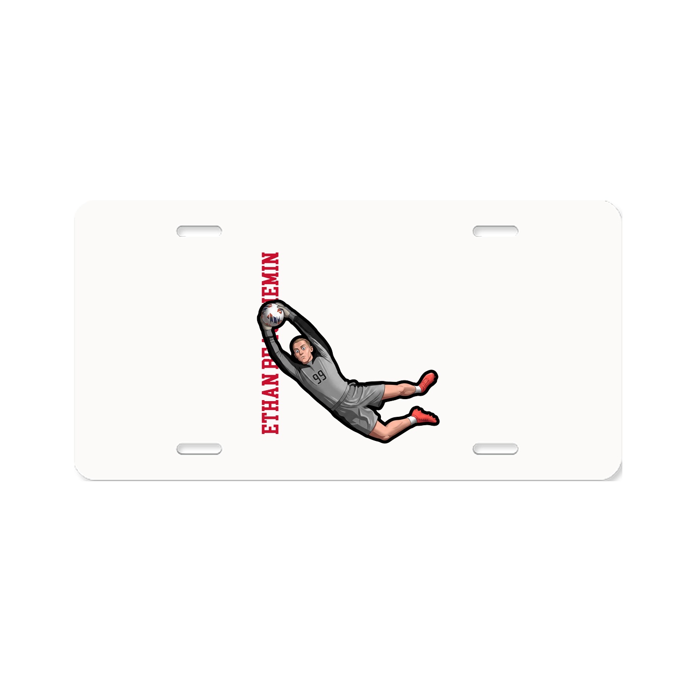 License Plate — Name Vertical in Classic