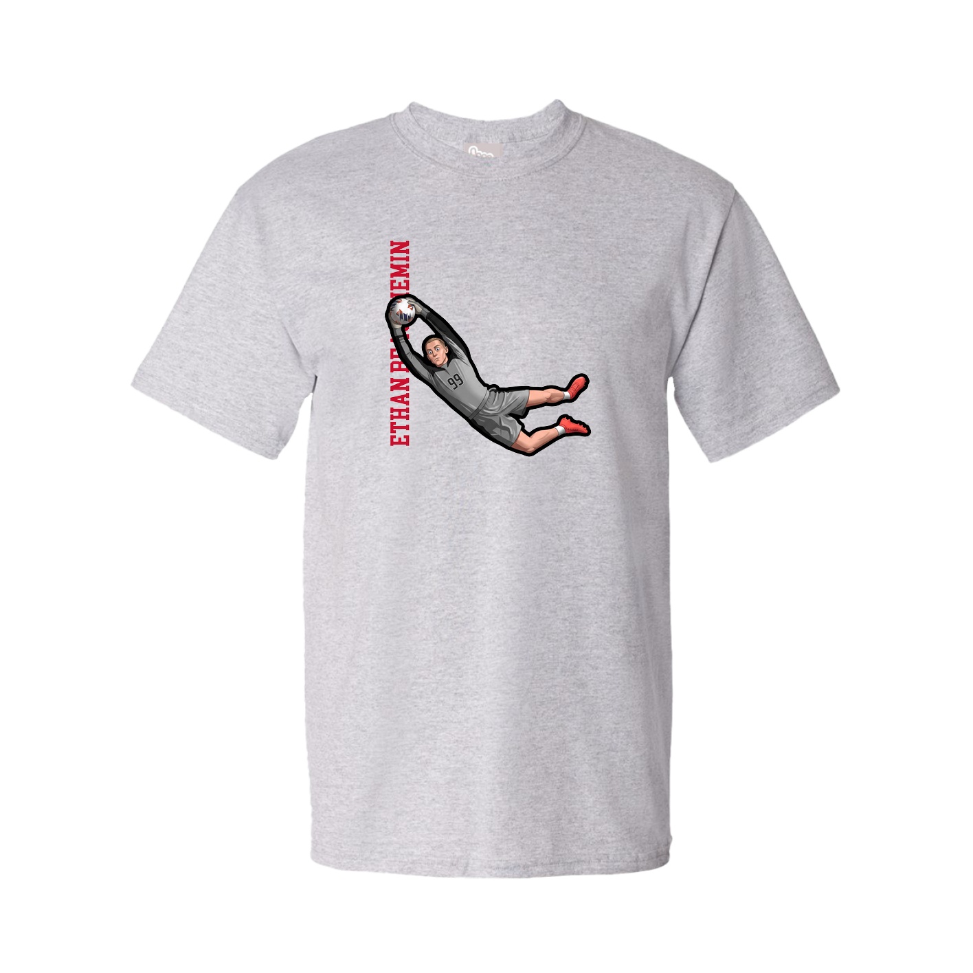 Youth Tee — Name Vertical in Grey