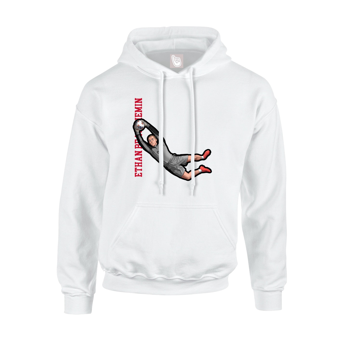 Hoodie — Name Vertical in White