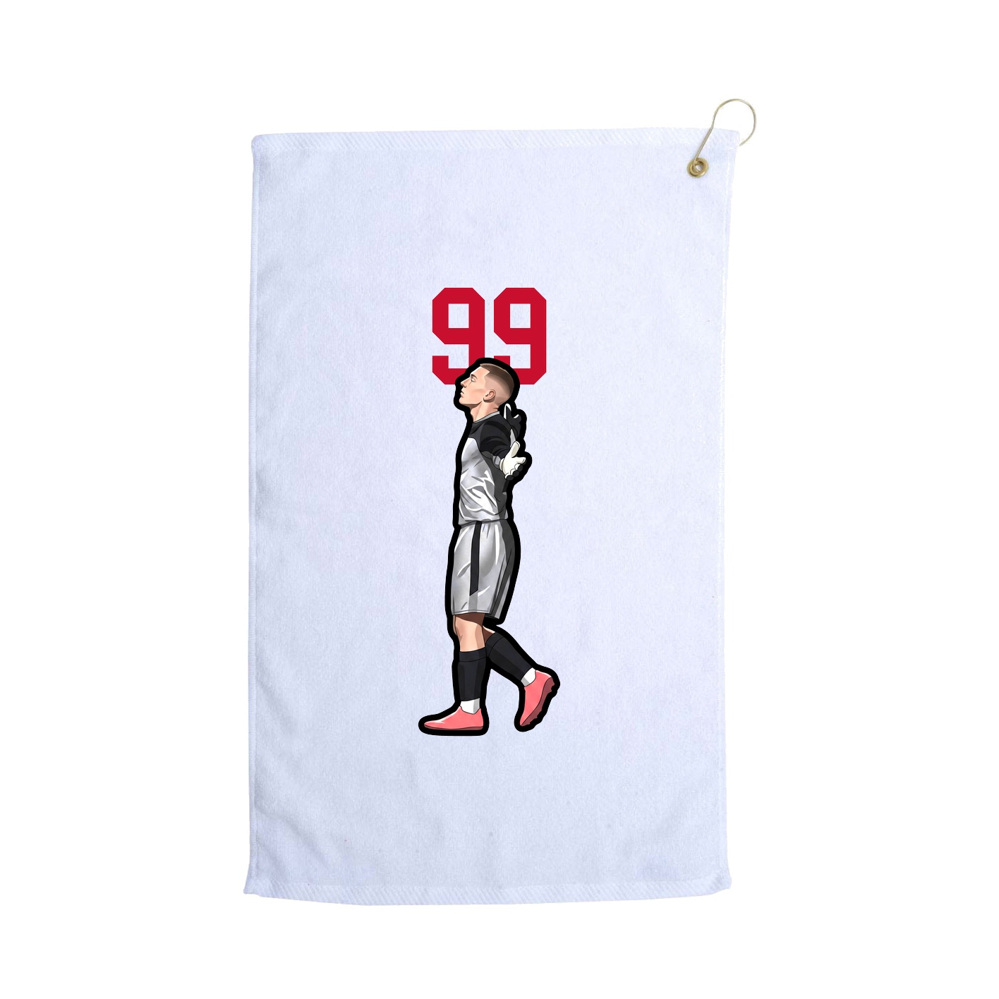Golf Towel — Number Top in White