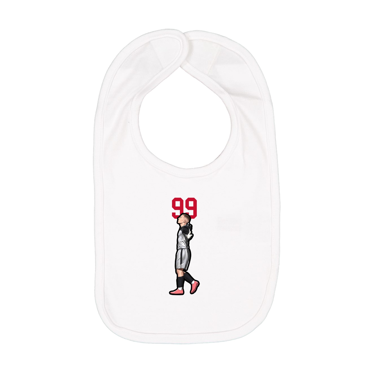 Infant Bib — Number Top in White
