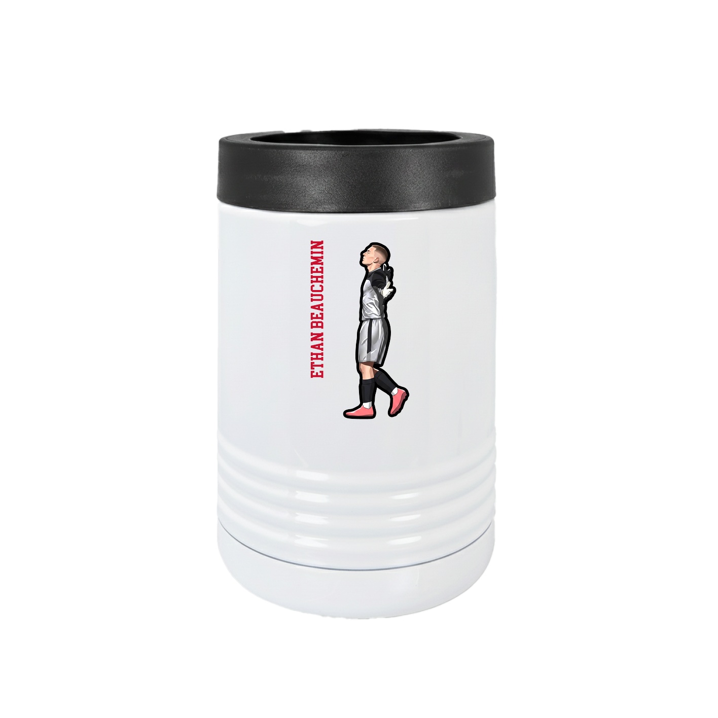 Beverage Holder — Name Vertical in White