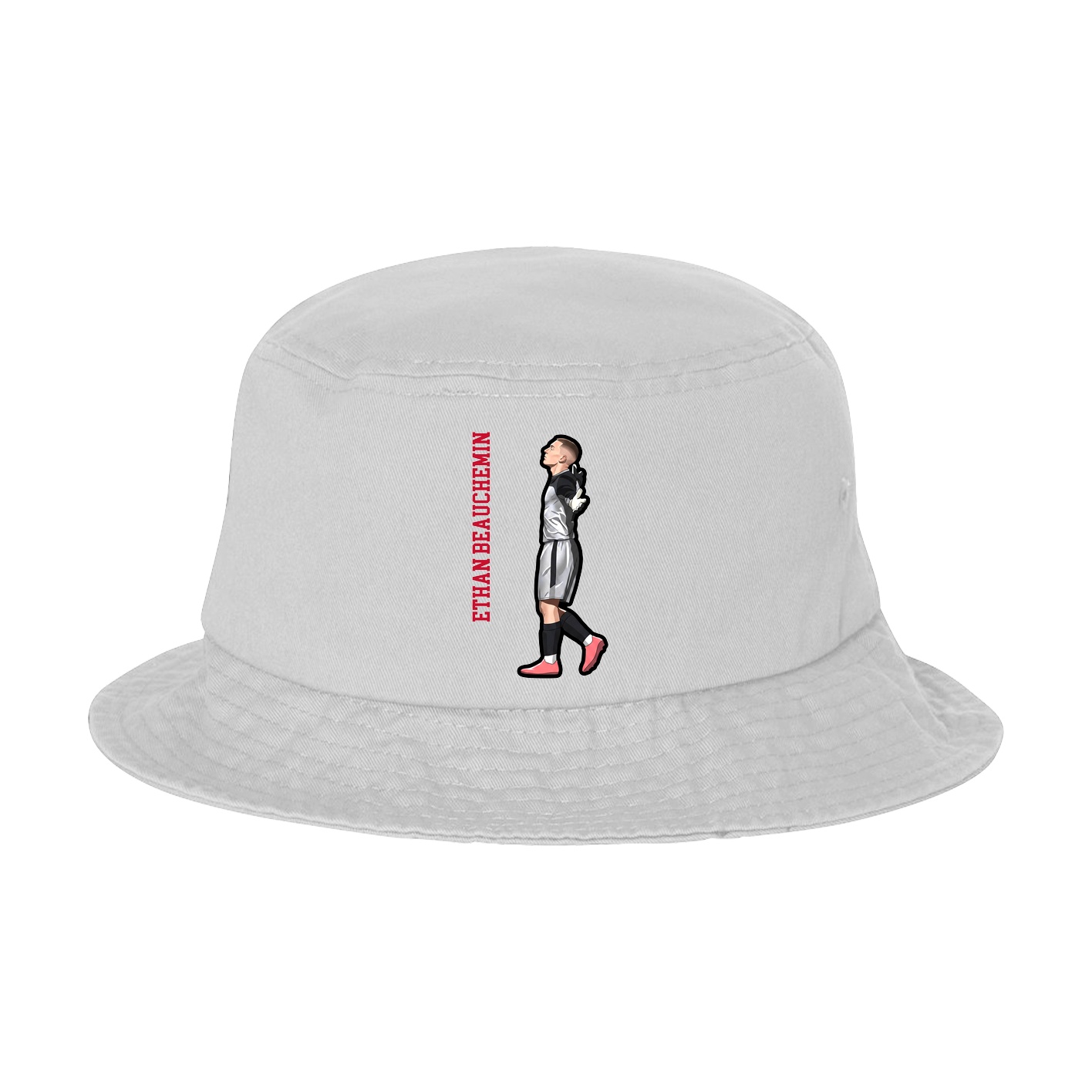 Bucket Cap — Name Vertical in White