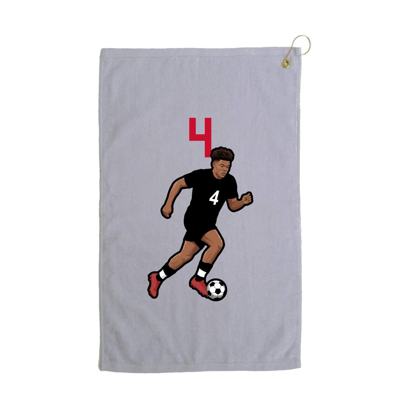 Golf Towel — Number Top in Grey