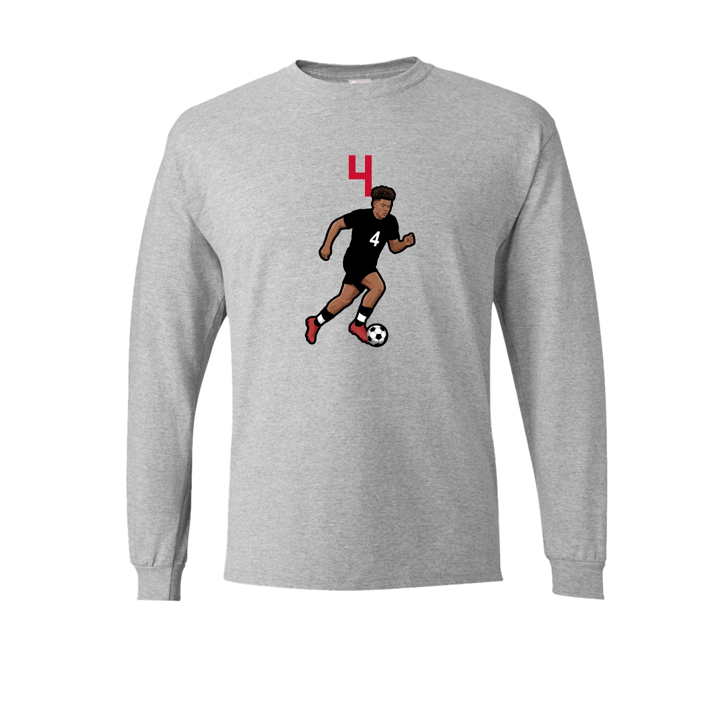 Long Sleeve Tee — Number Top in Grey