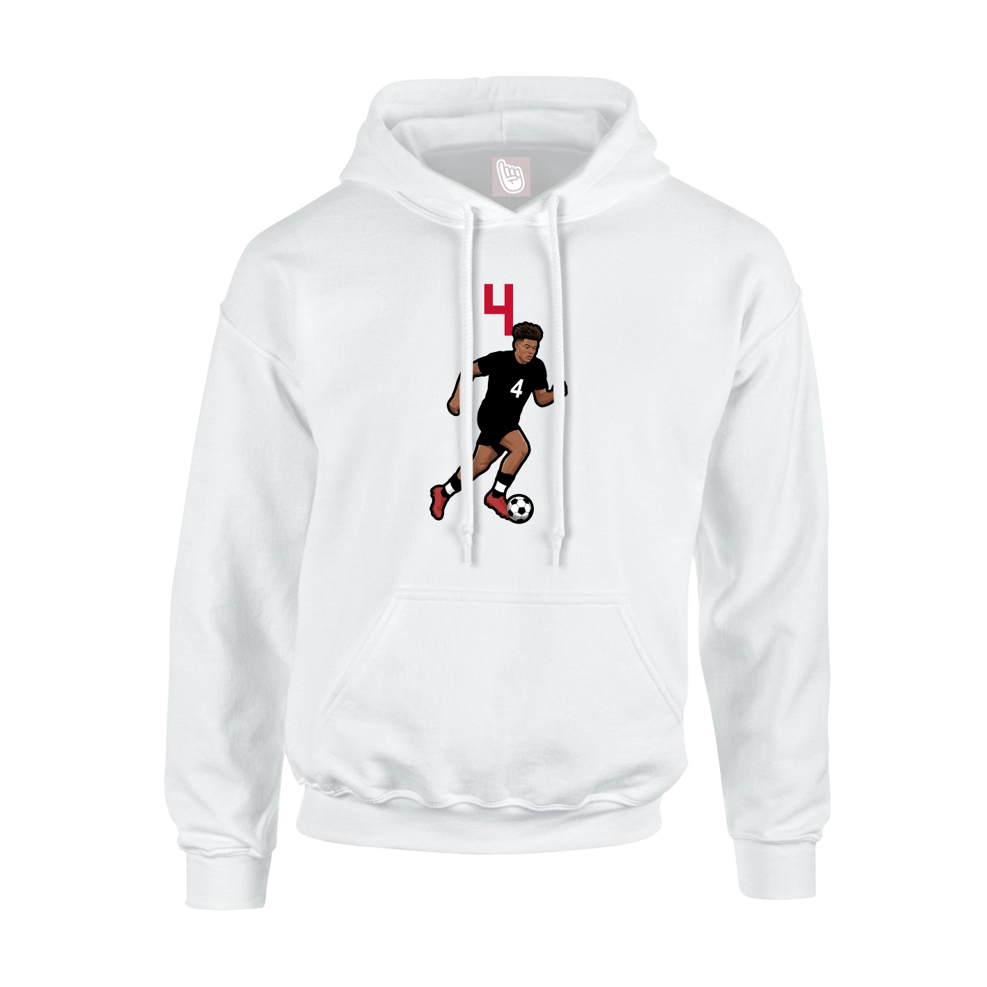 Youth Hoodie — Number Top in White