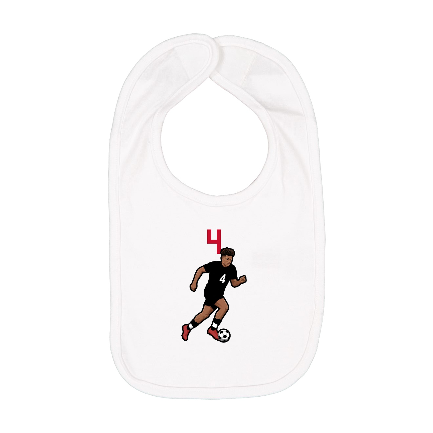 Infant Bib — Number Top in White