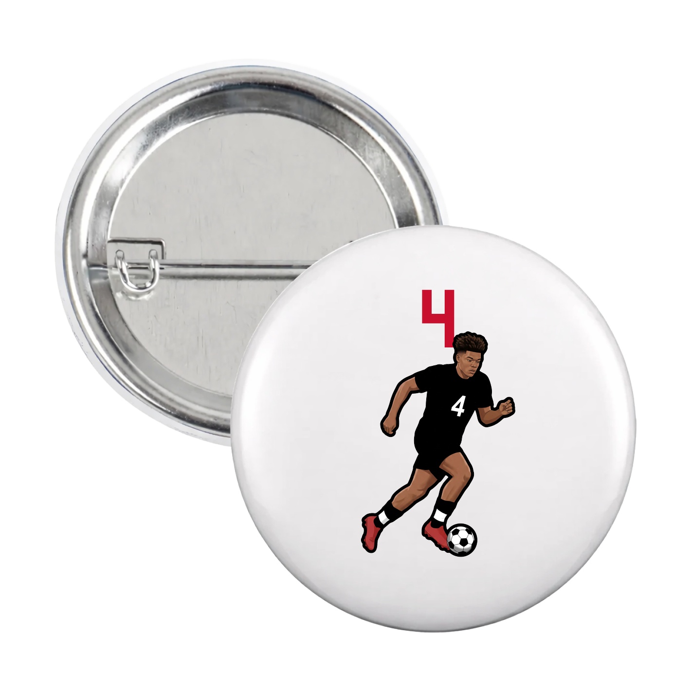 Game Day Button — Number Top in White