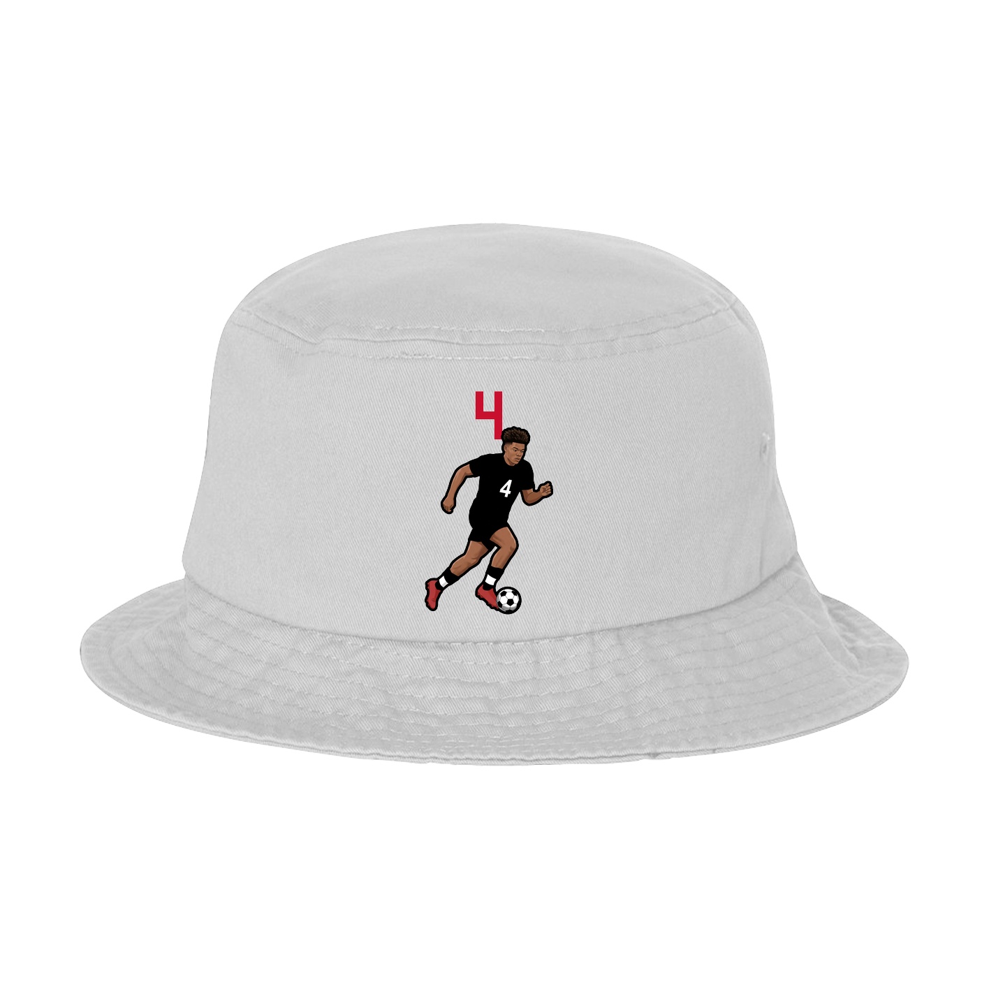 Bucket Cap — Number Top in White