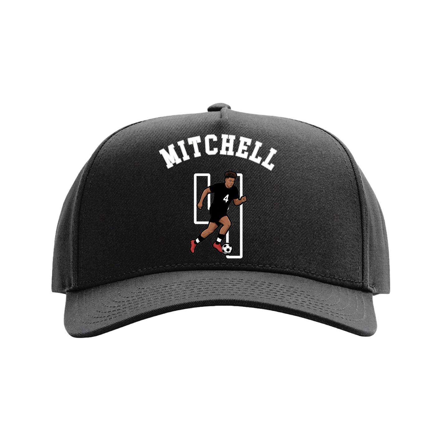 Full Fabric Five-Panel Champ Cap — Shirsey Arch in Black