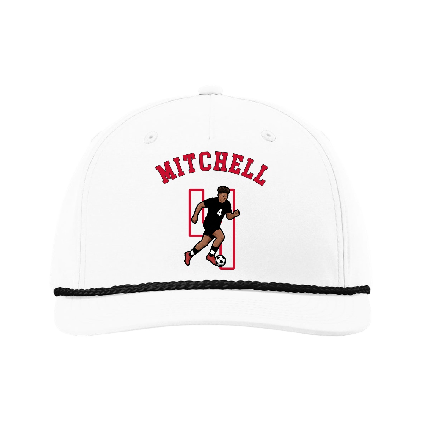 Five-Panel Classic Rope Cap — Shirsey Arch in White