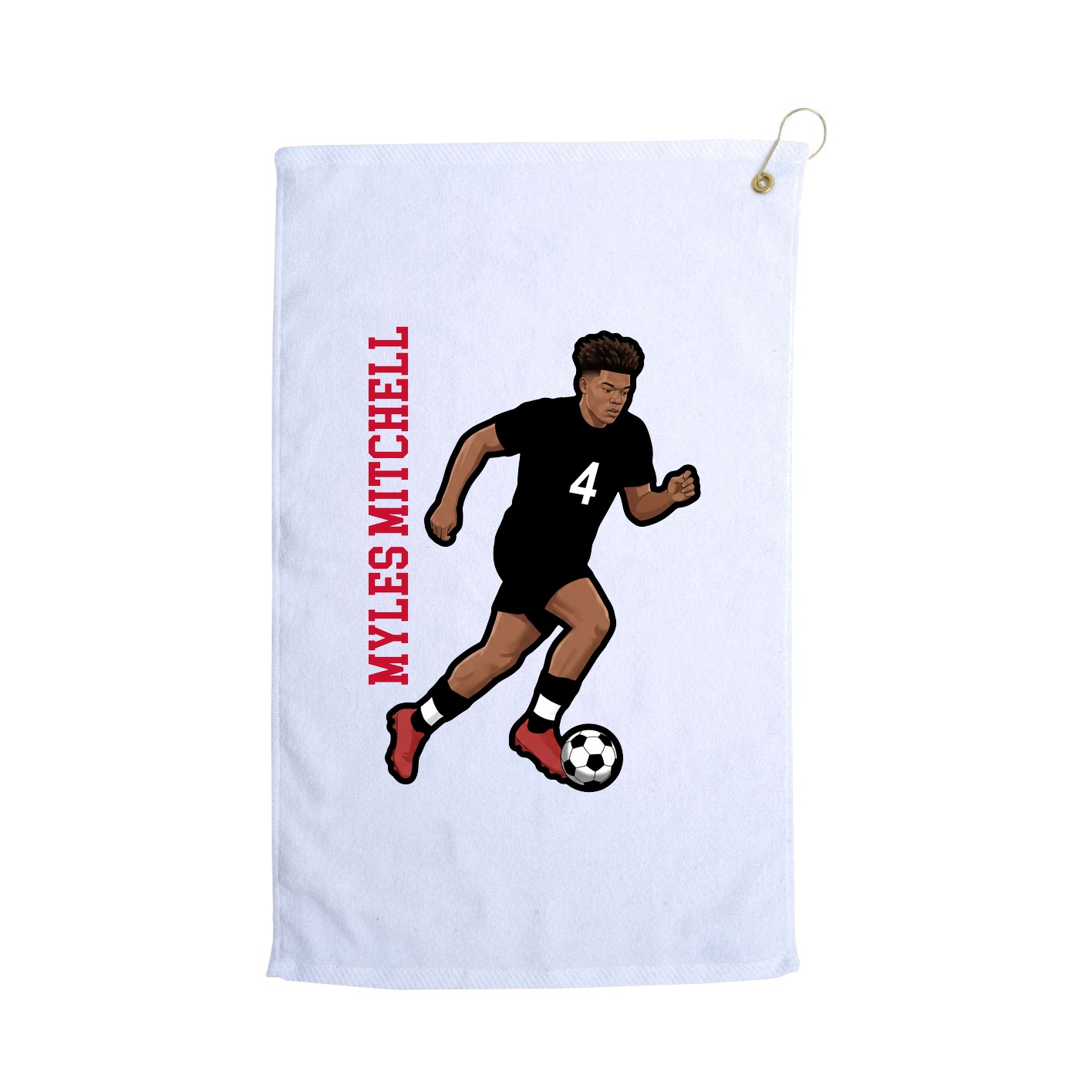 Golf Towel — Name Vertical in White