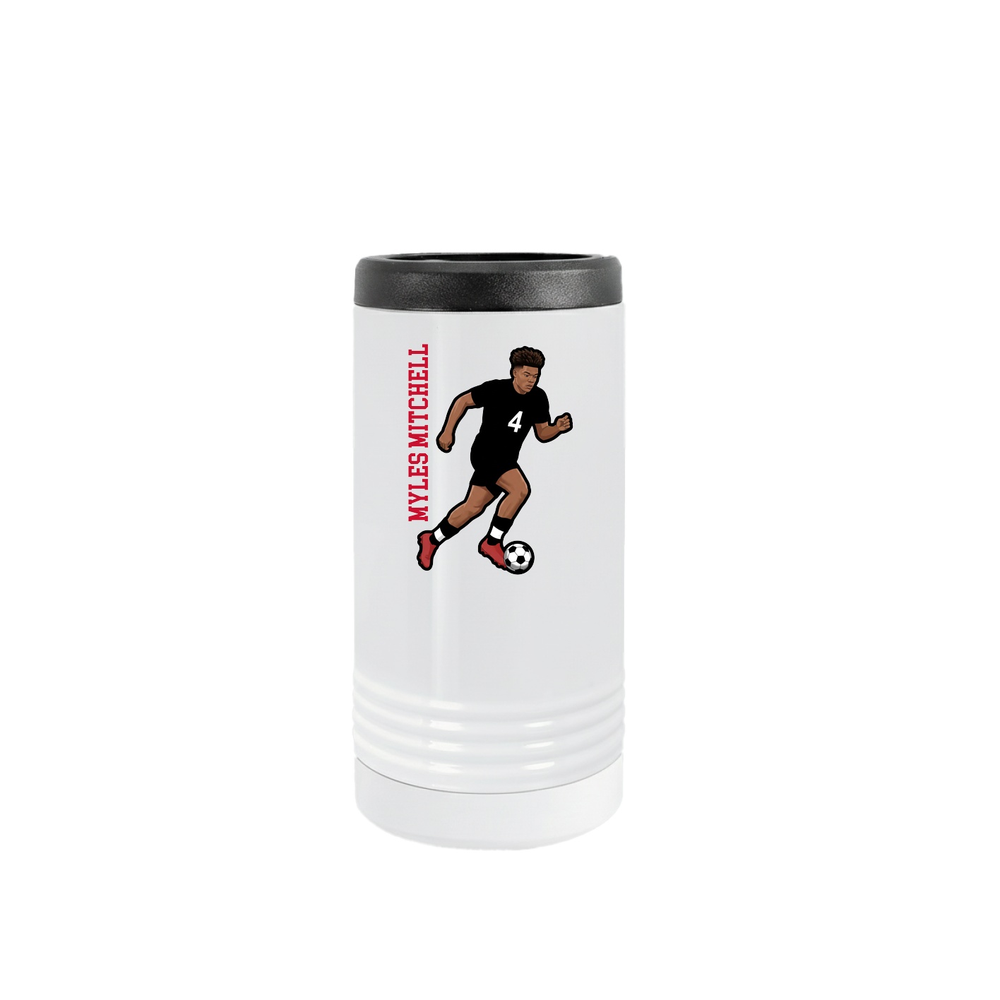 Slim Beverage Holder — Name Vertical in White